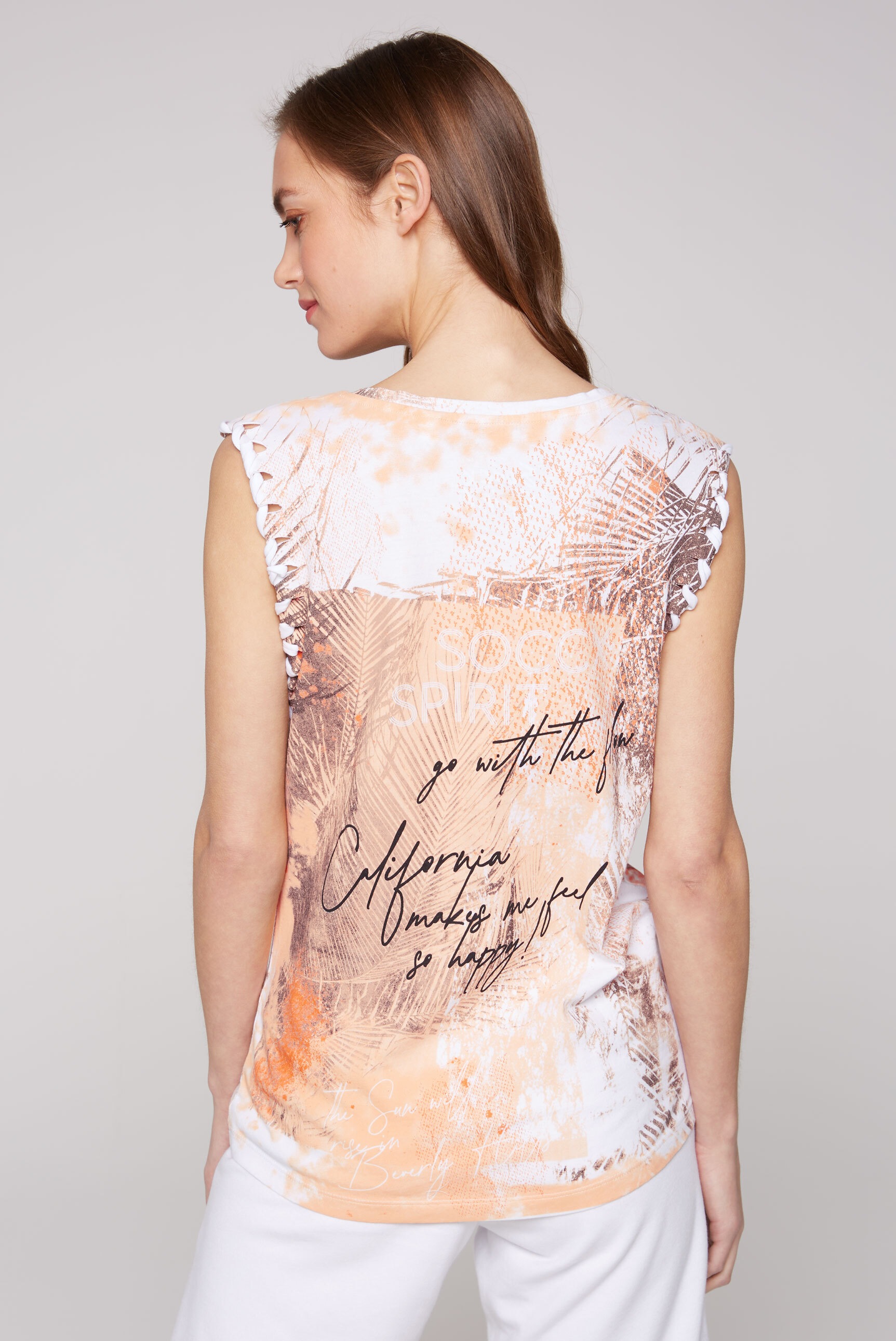 SOCCX Tanktop, mit Cut Outs am Ärmelsaum