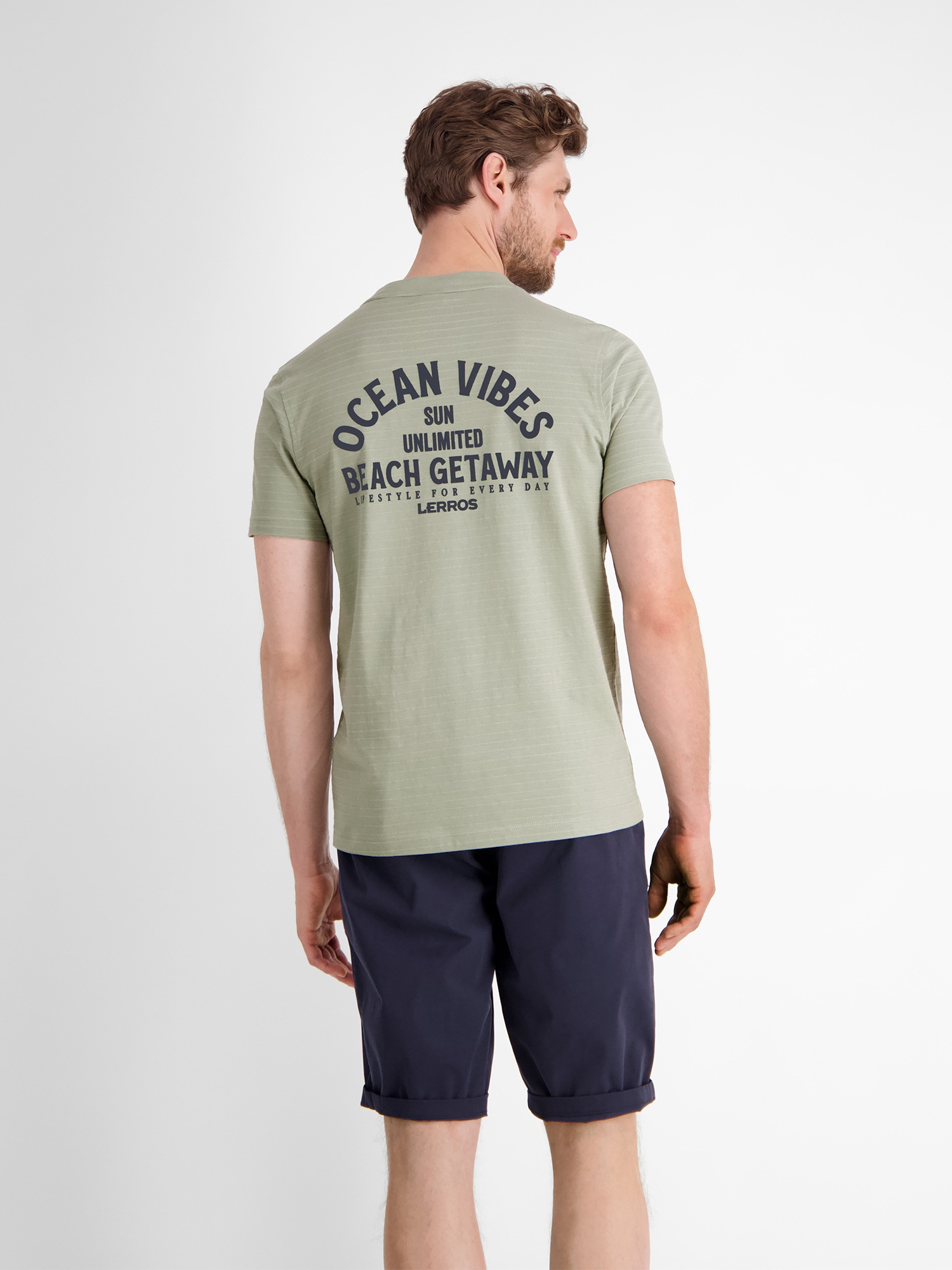 LERROS 1100000002199 "Gestreiftes T-Shirt mit Front und Backprint"