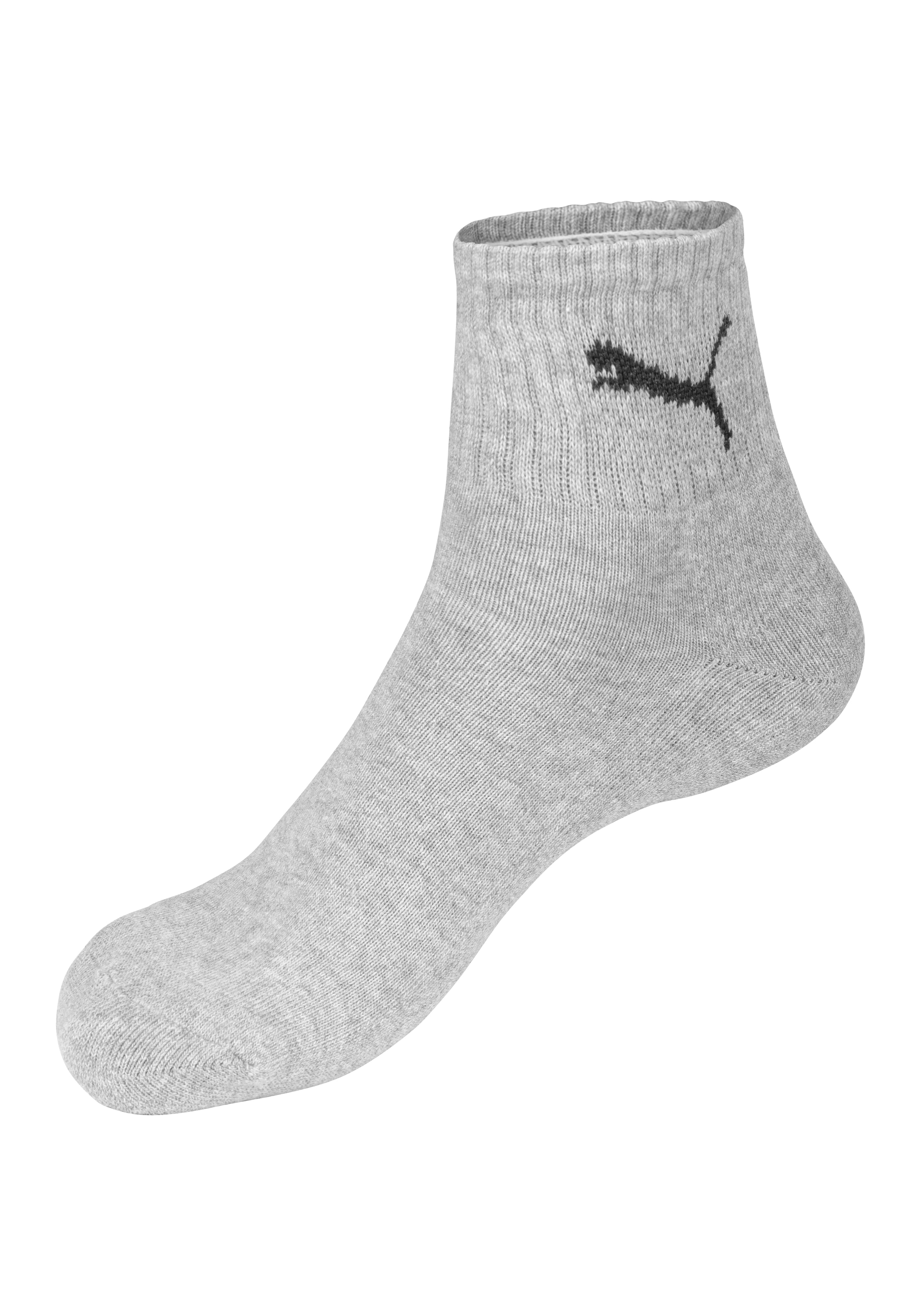 PUMA Sportsocken »short crew«, (3 Paar), gepolsterte Frottee-Sohle, atmungsaktiv
