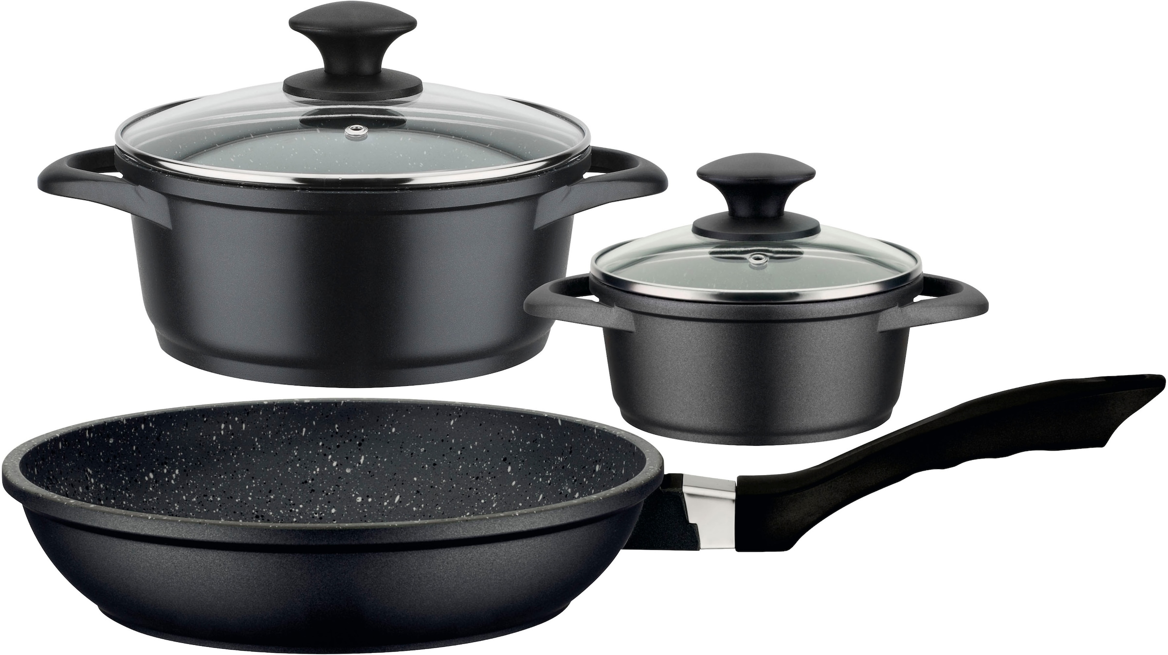 GSW Topf-Set "Gourmet Granit" Set, 1 Kochtopf 16 x H 7,5 cm, 1 Kochtopf 20 günstig online kaufen