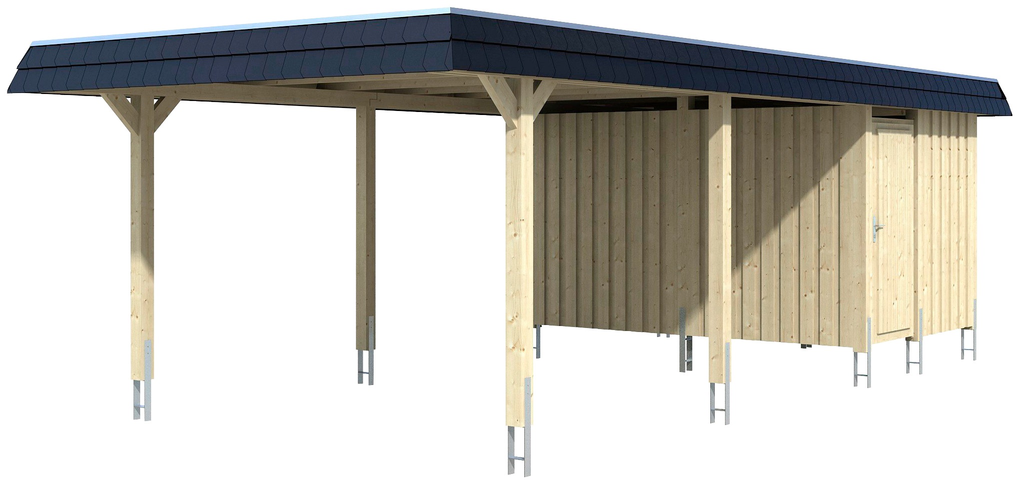 Skanholz Einzelcarport "Wendland" Leimholz 341 cm hellbraun
