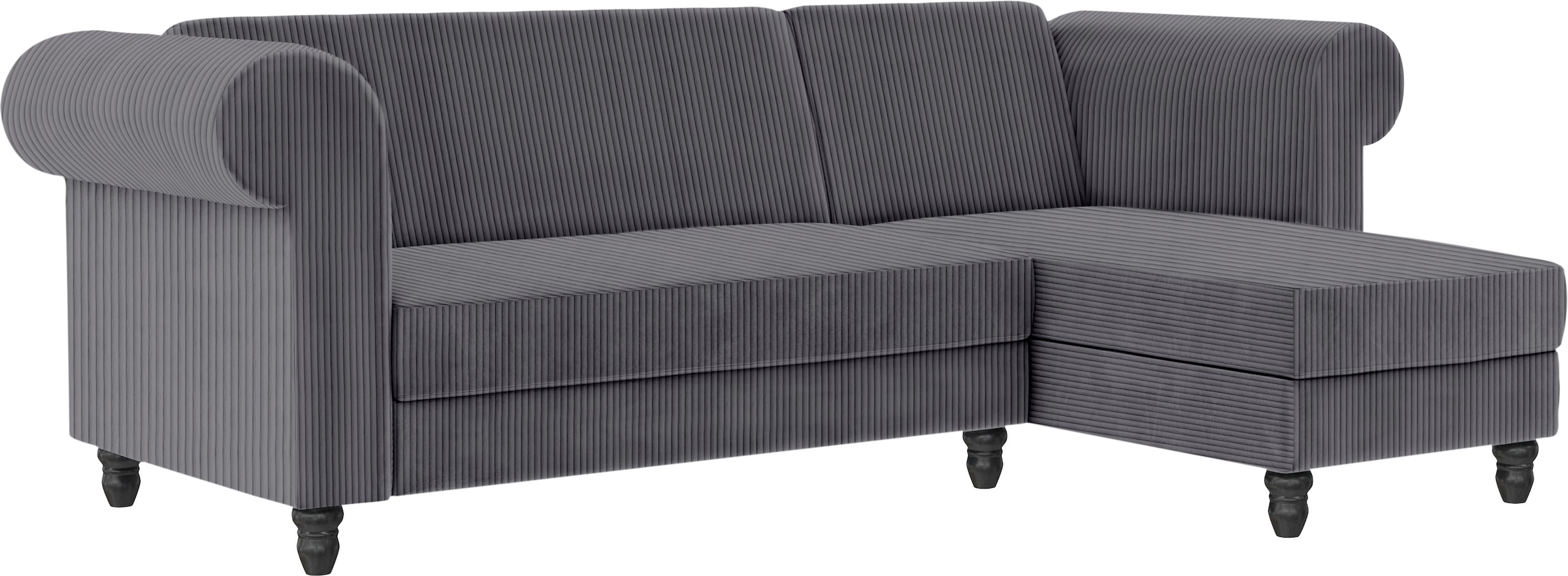 Dorel Home Ecksofa »Felix II, L-Form, Schlafsofa 241cm (Liegefl. 108/195 cm),«, verstellb. Rückenlehne, Recamiere wechselbar, Cord