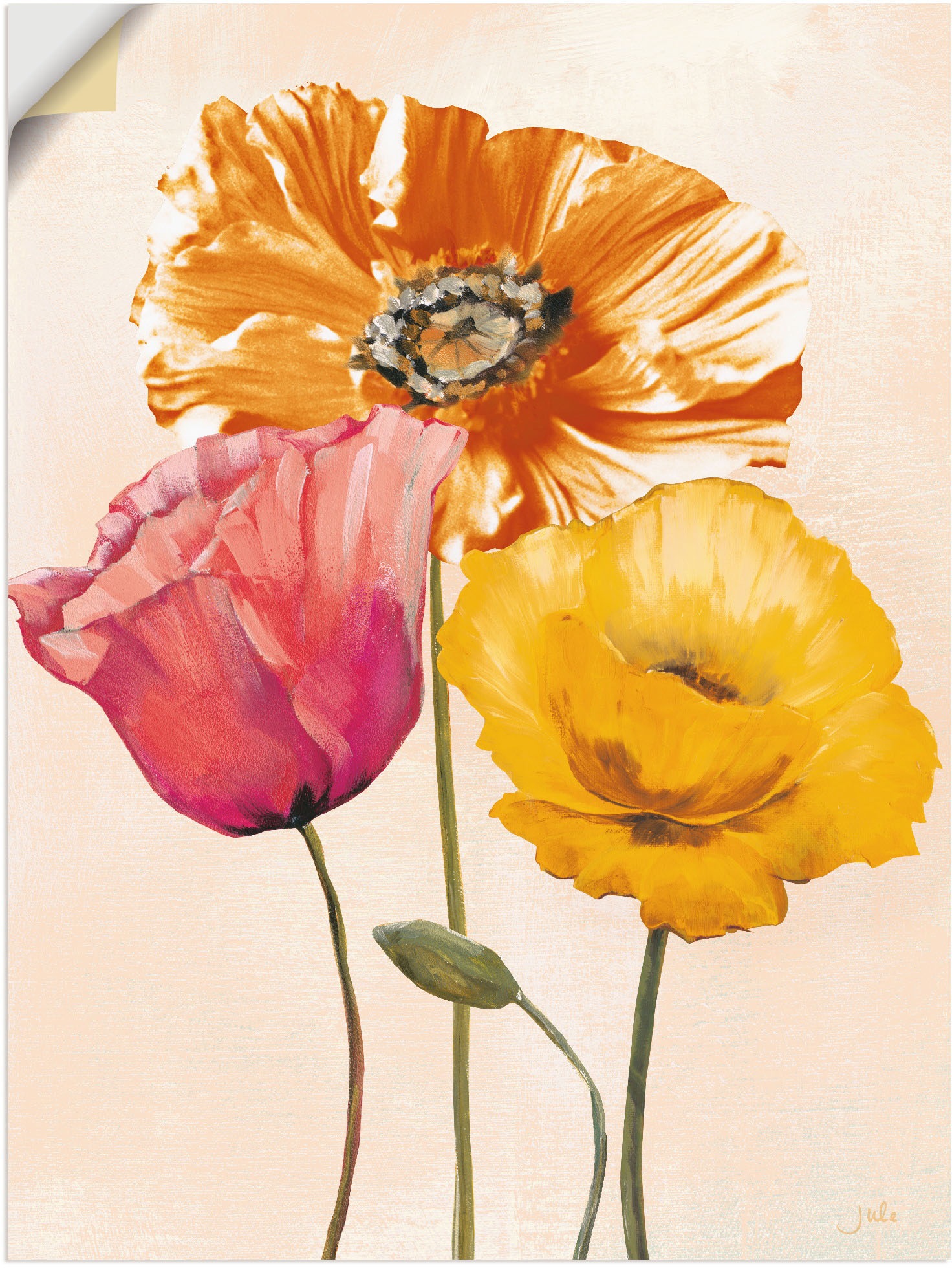 Artland Wandbild "Bunte Mohnblumen II", Blumenbilder, (1 St.), als Leinwand günstig online kaufen