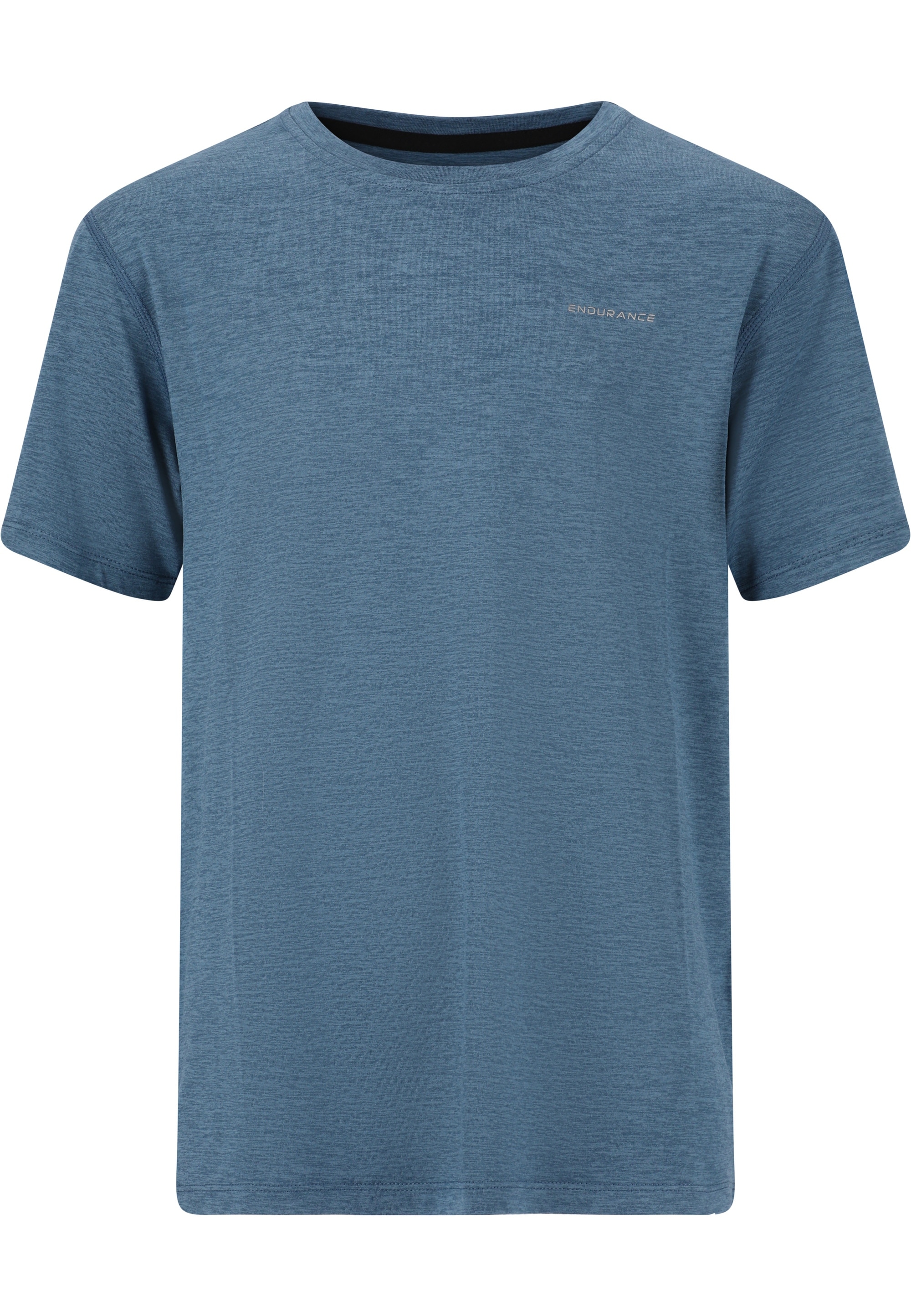 ENDURANCE Jungen Funktionsshirt "Abdon"blau, meliert, Gr. 140, unifarben, 95% Polyester, 5% Elasthan, Shirts, mit 4-Wege-Stretch und Reflektoren