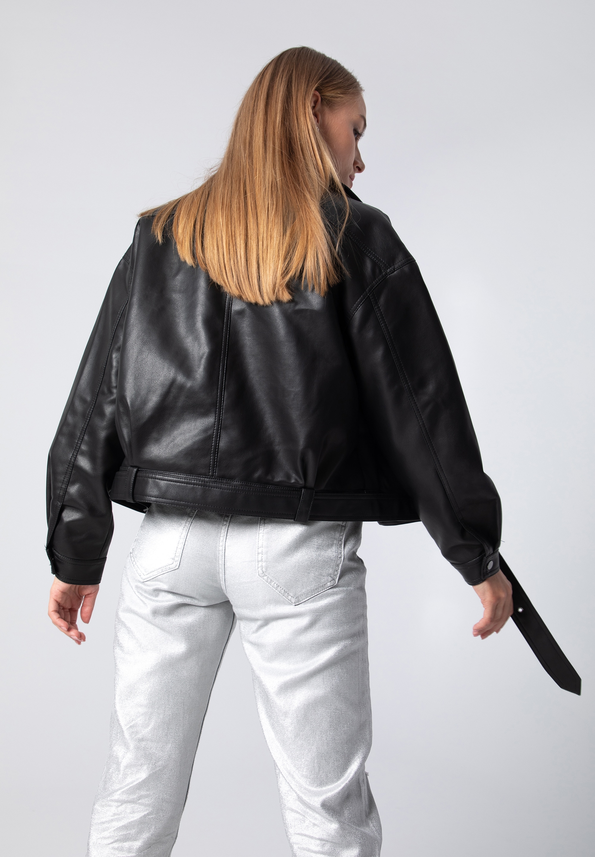 WITTCHEN Lederimitatjacke »Modern Classics«, ohne Kapuze, WTTCHEN Damen Oversize Öko-Lederjacke