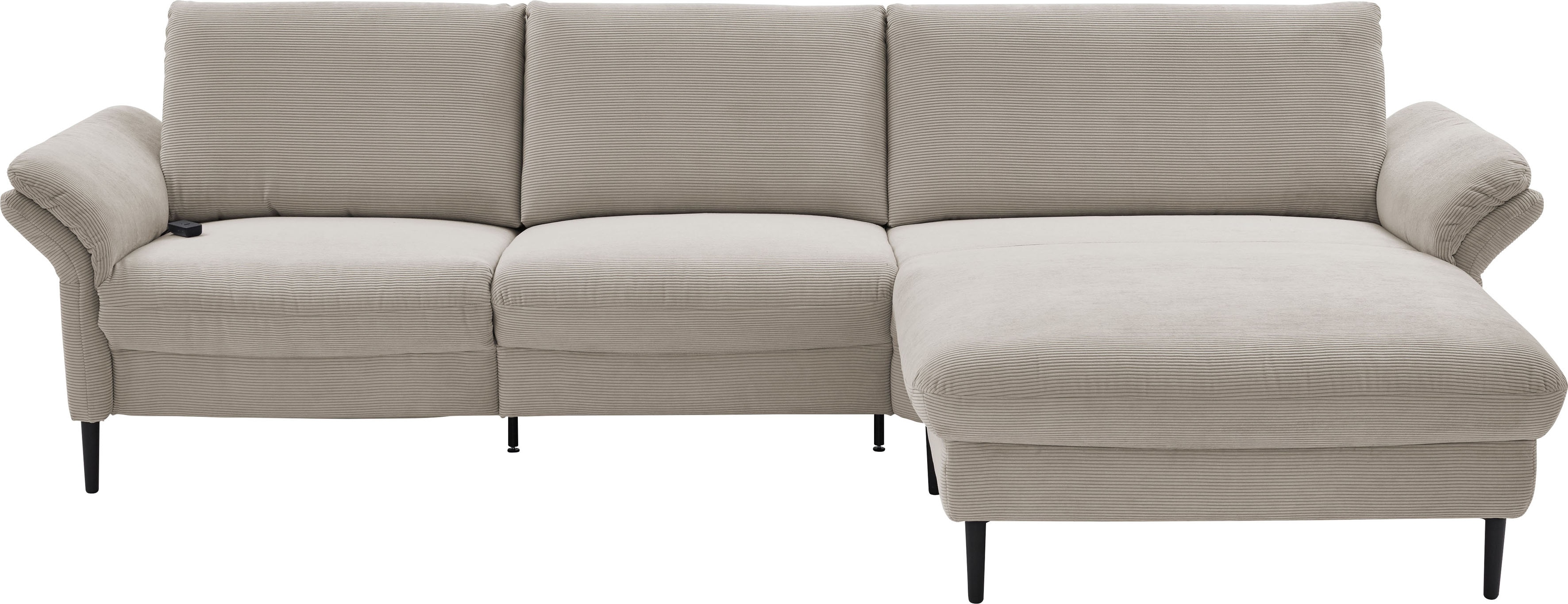 Home affaire Ecksofa "Sarsina: mit Tonnentaschen-Federkern, perfekt zum Entspannen L-Form" inklusive 1 motorischen Relaxfunktion mit Herz-Waage-Beschlag