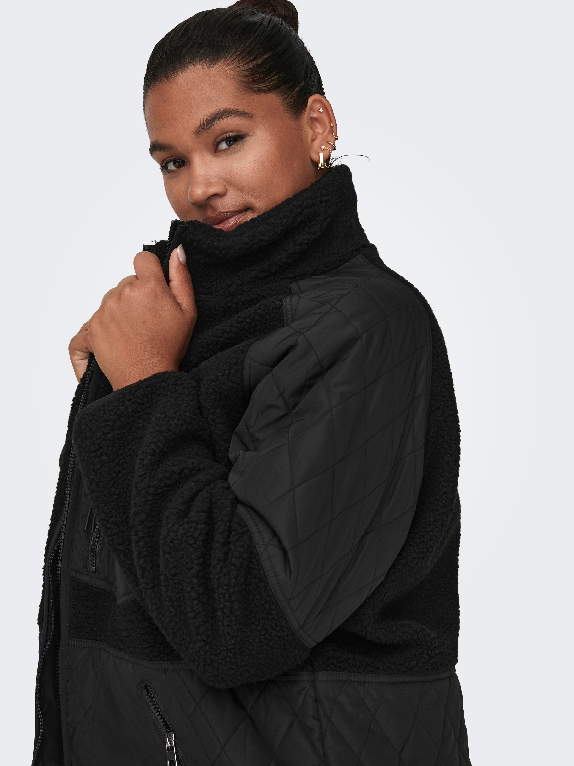 ONLY CARMAKOMA Steppmantel "CAROHIO QUILT MIX FLEECE JACKET CC OTW", im Mat günstig online kaufen