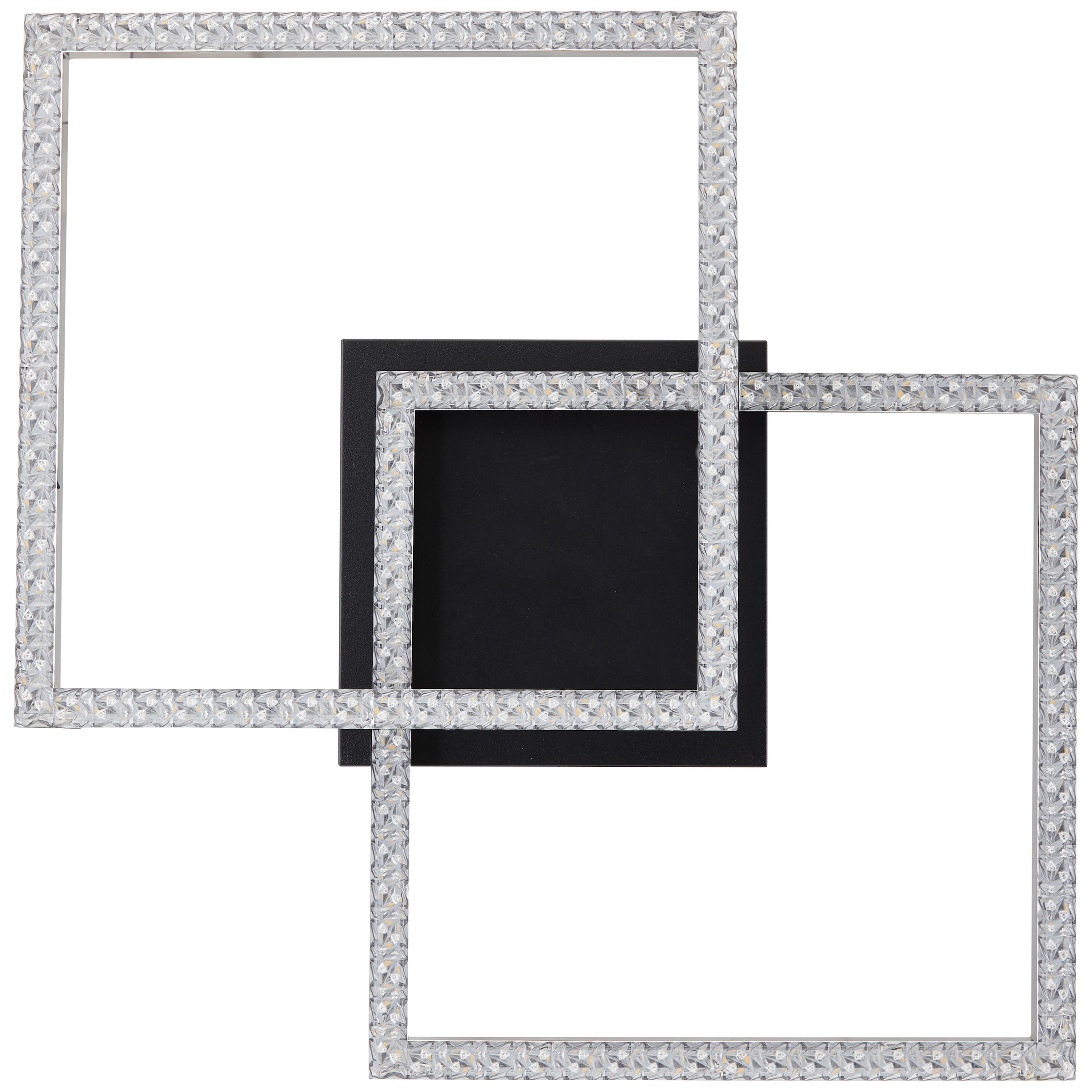 Brilliant LED Deckenleuchte »Ranni«, 41 x 41, 2700 lm, 4000 K, Kristalloptik, schwenkbar, schwarz