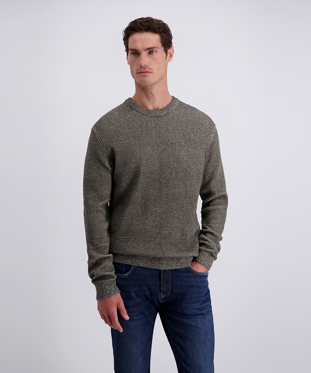 Pierre Cardin Rundhalspullover "Strick RH" Waffelmuster