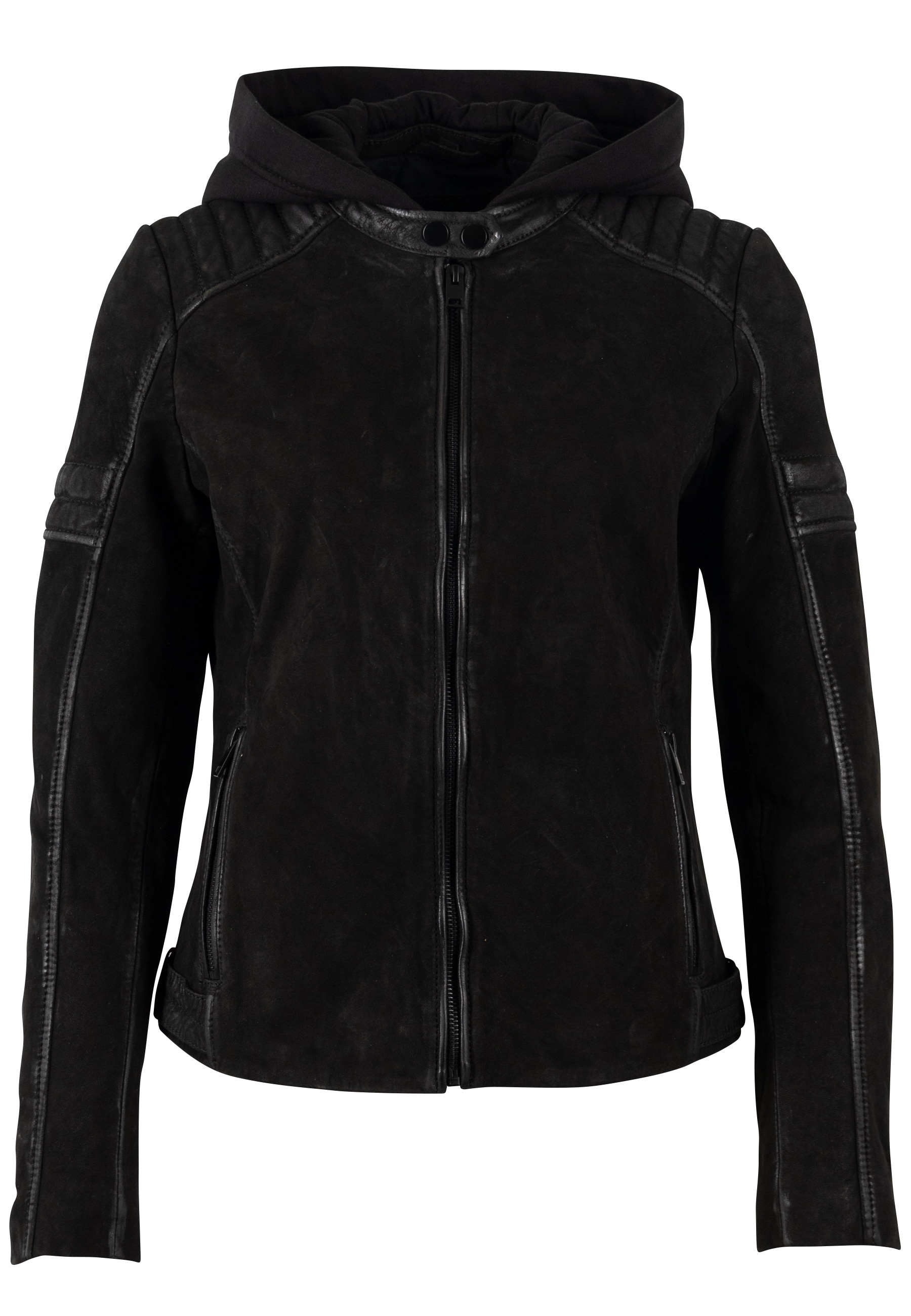 Mauritius Lederjacke »MWShary SF« mit Kapuze mit abnehmbarer Kapuze, Slim Fit