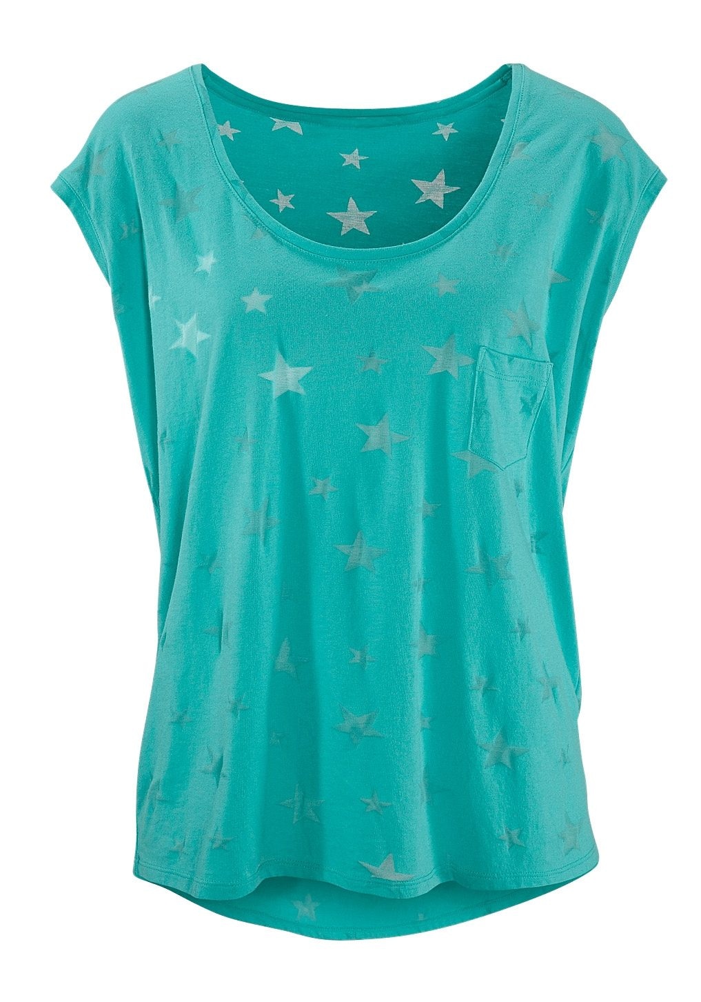 Beachtime T-Shirt, (2er-Pack), Ausbrenner-Qualität mit leicht transparenten Sternen