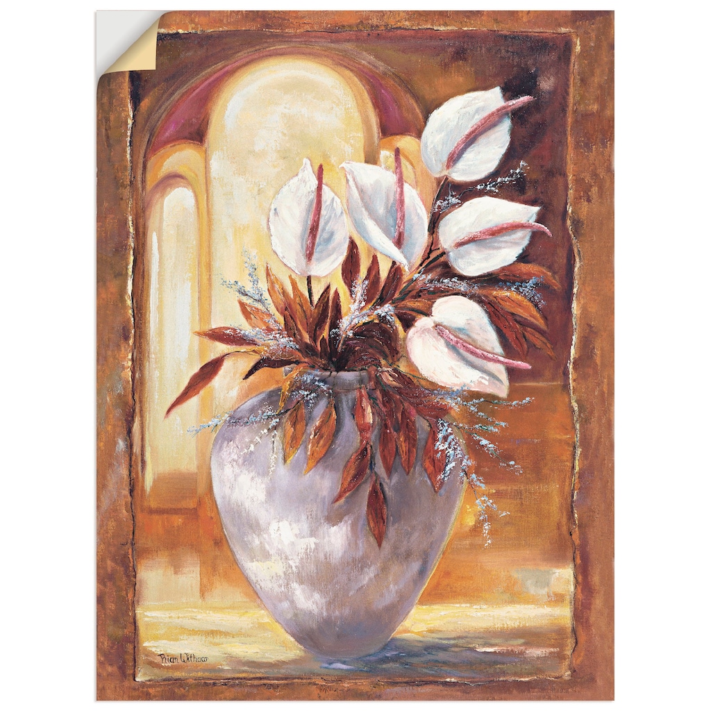 Wohnen Wohnaccessoires Artland Wandbild »Weiße Blumen in Vase I«, Blumen, (1 St.), in vielen Größen & Produktarten -Leinwandbild
