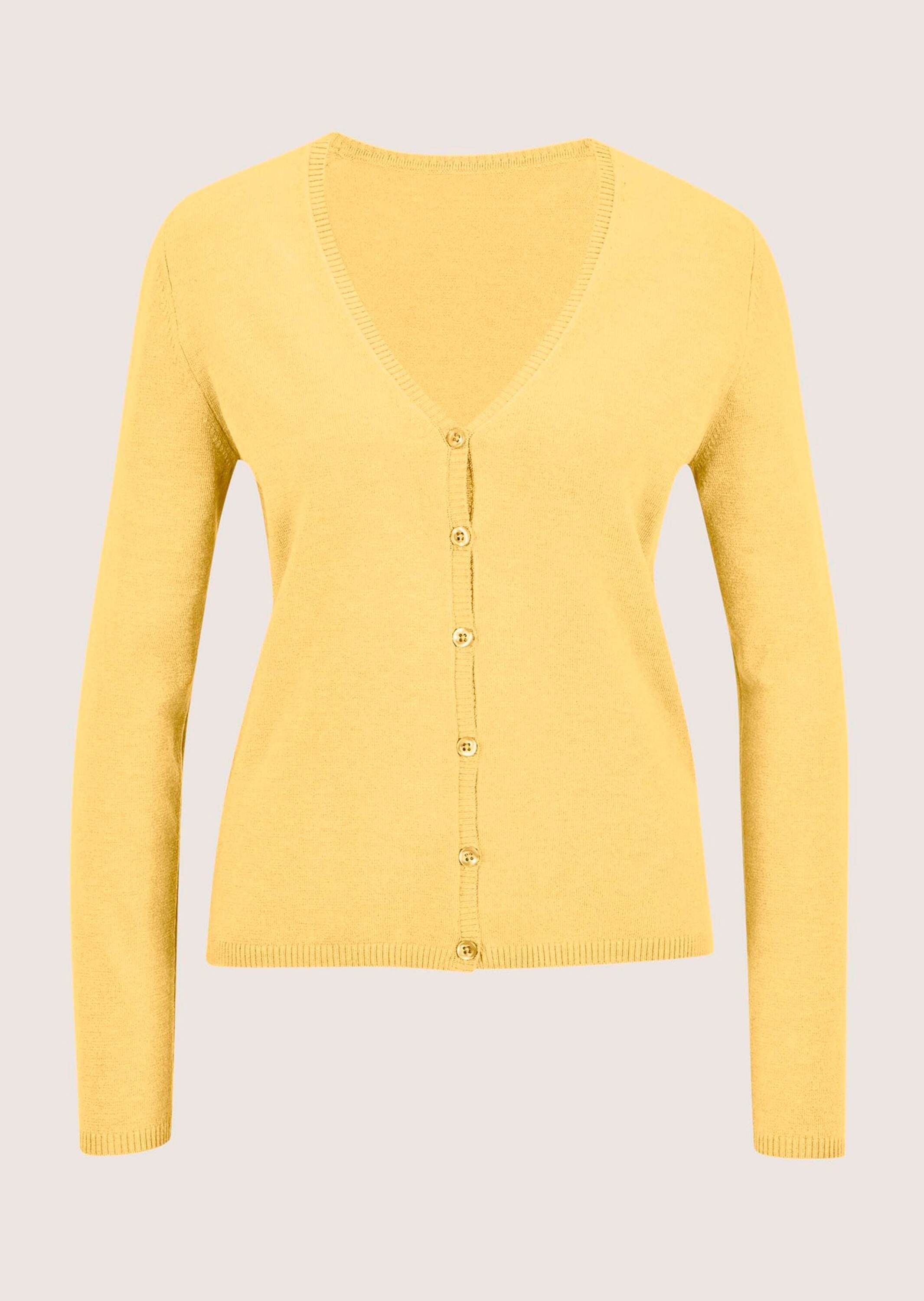 MADELEINE Strickjacke "Strickjacke Langarm Jacke im Feinstrick mit V-Ausschnitt"