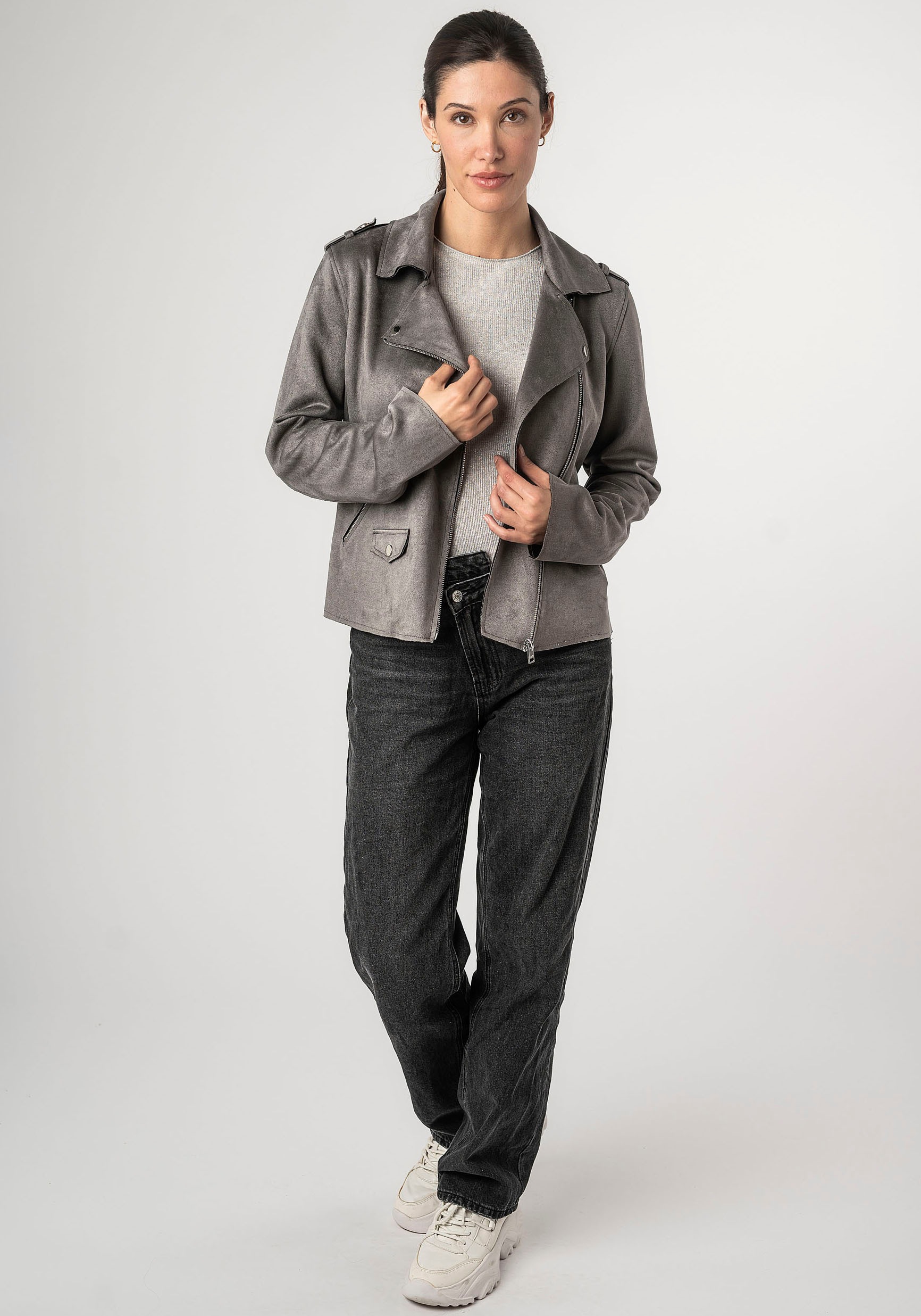 Mauritius Lederimitatjacke »2Wtomiwa« mit Schulterklappen, mit Nieten