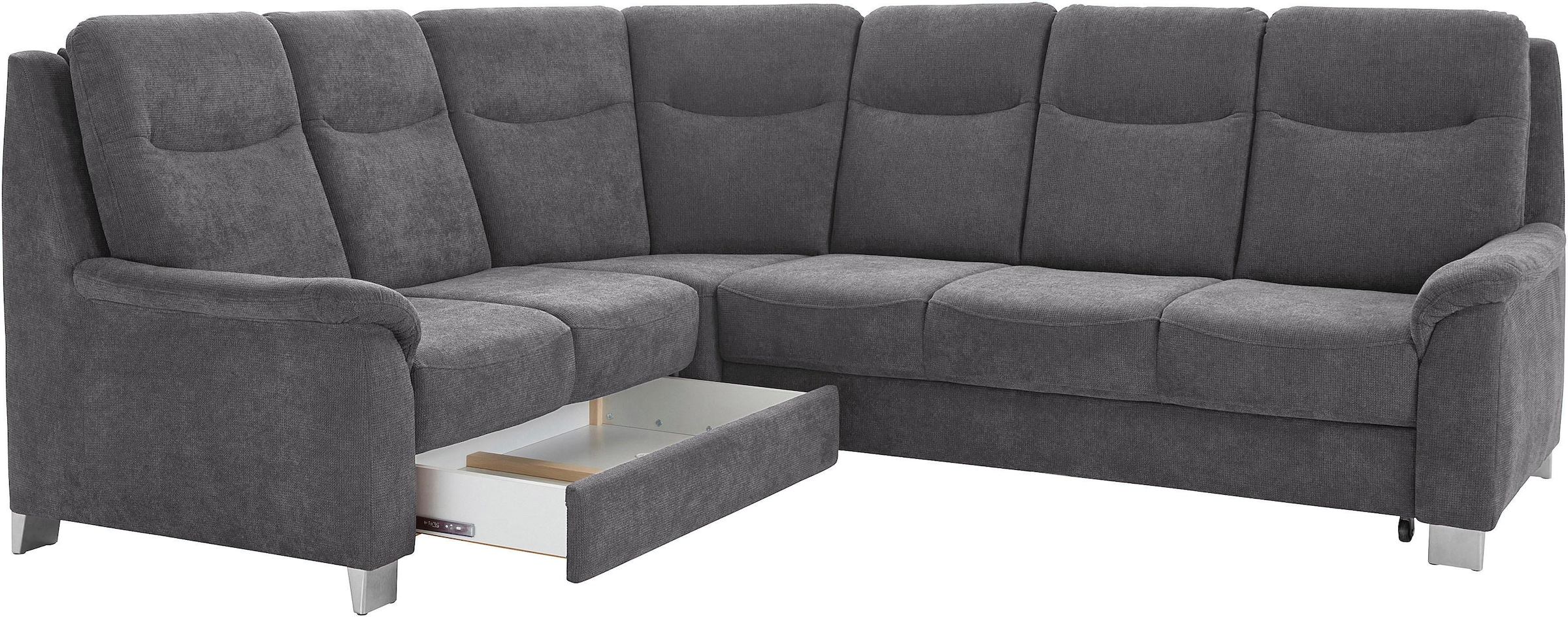 sit&more Ecksofa »Boccaccio L-Form«, mit Federkern und Kopfteilverstellung, wahlweise mit Bettfunktion
