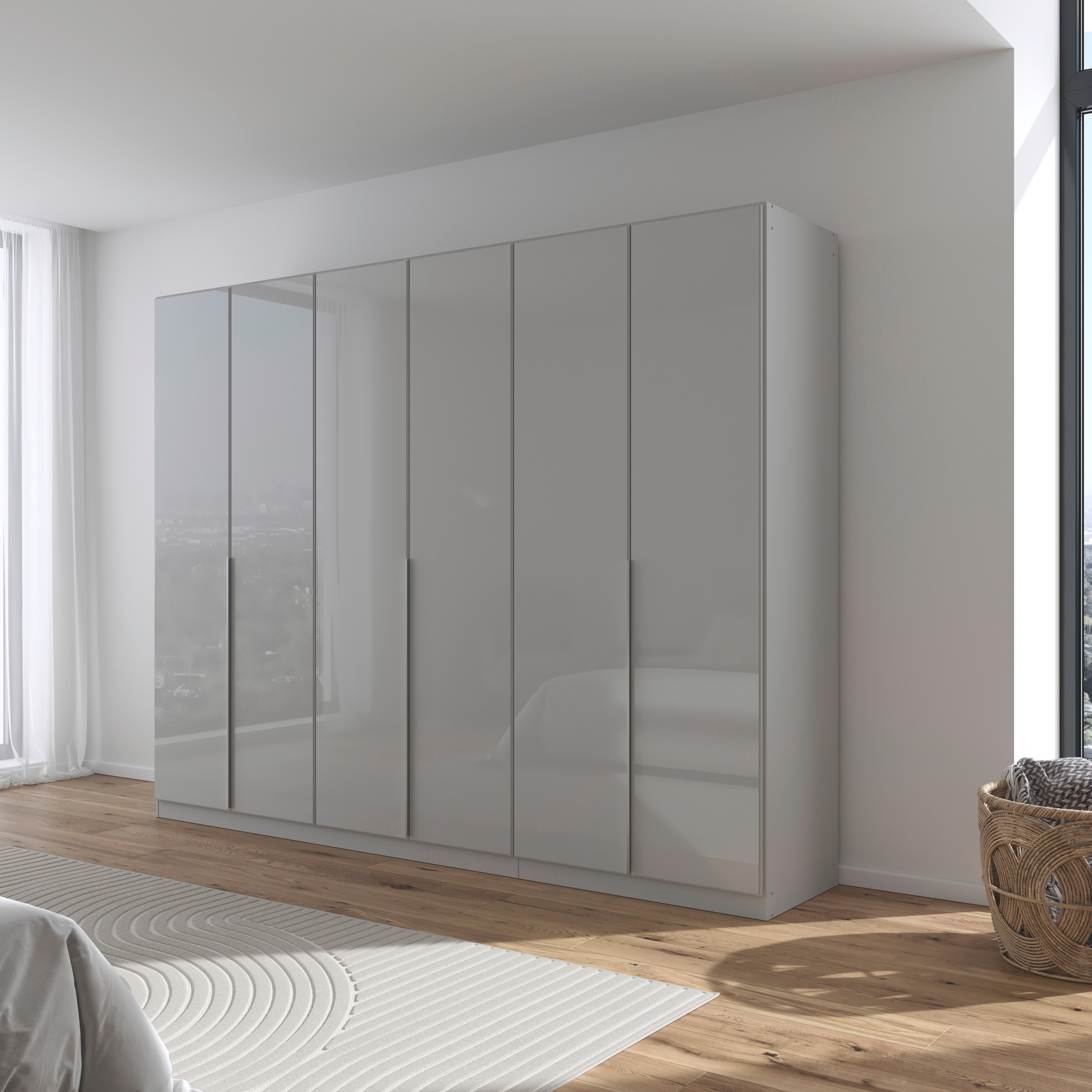rauch Drehtürenschrank »Kleiderschrank Kleiderschränke Schrank Garderobe AGORDO mit Glasfront«, (in zwei Griff-Farben), durchdachte Innenausstattung, in 6 Breiten und 2 Höhen MADE IN GERMANY