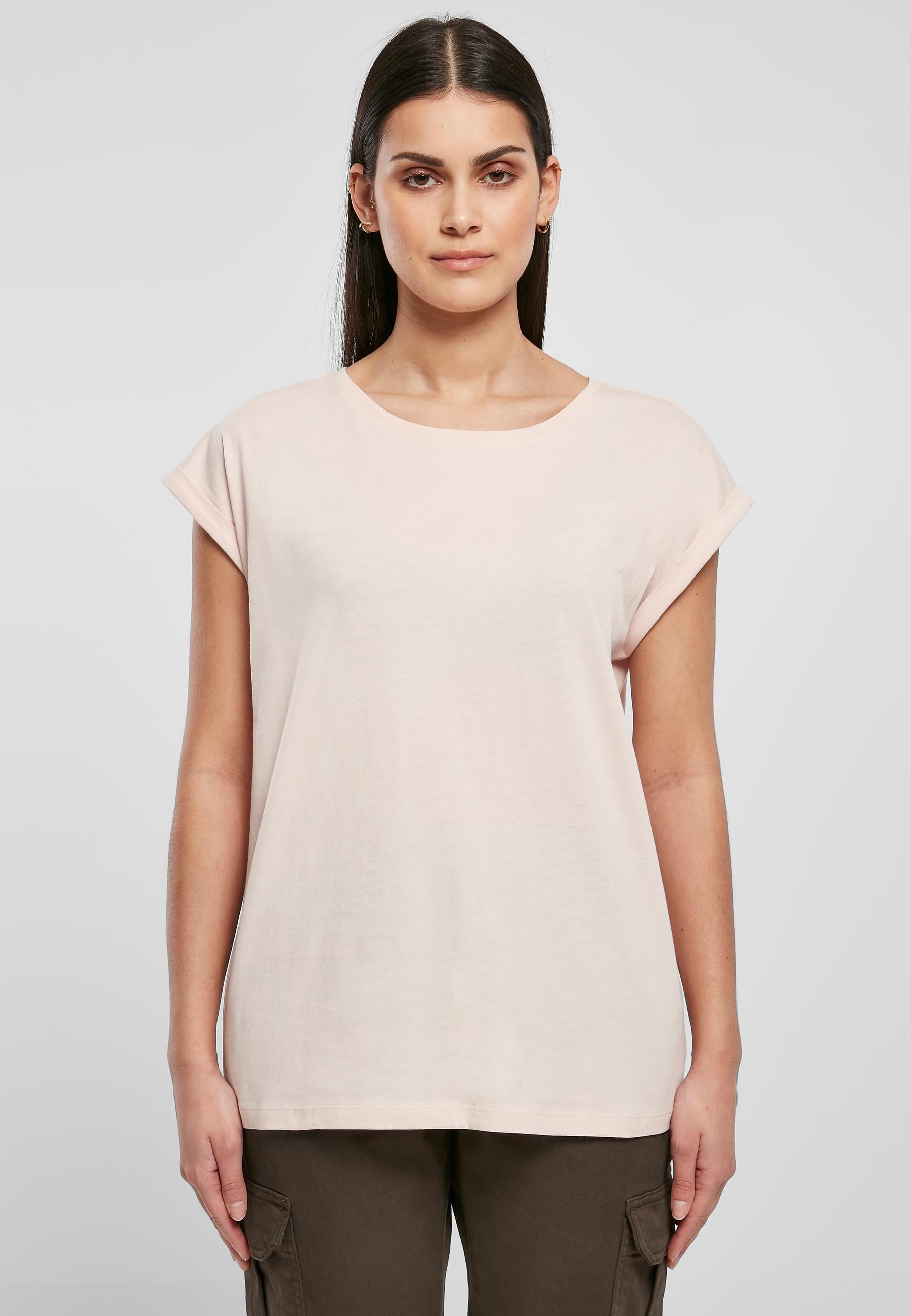 URBAN CLASSICS Kurzarmshirt »Urban Classics Damen Ladies Organic Extended Shoulder Tee«, (1 tlg.)