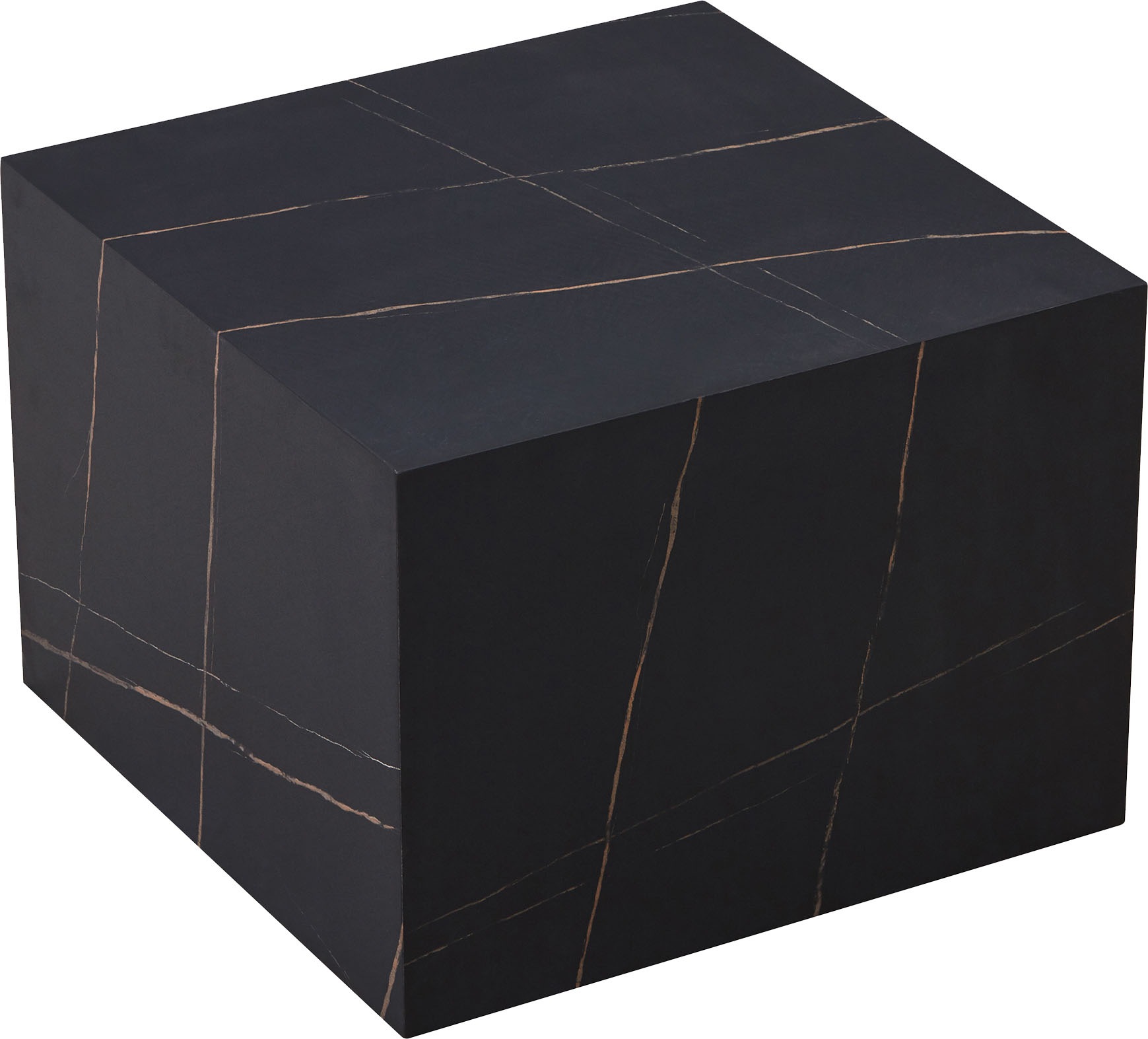 Beistelltisch KAYOOM "Cuboid 125, modernes Design, robuste Konstruktion", schwarz, B:55cm H:40cm T:55cm, MDF mit lackfreiem 3D-Papier, Tische, Beistelltisch, vielseitig einsetzbar, edle Oberfläche, robuste Konstruktion 3