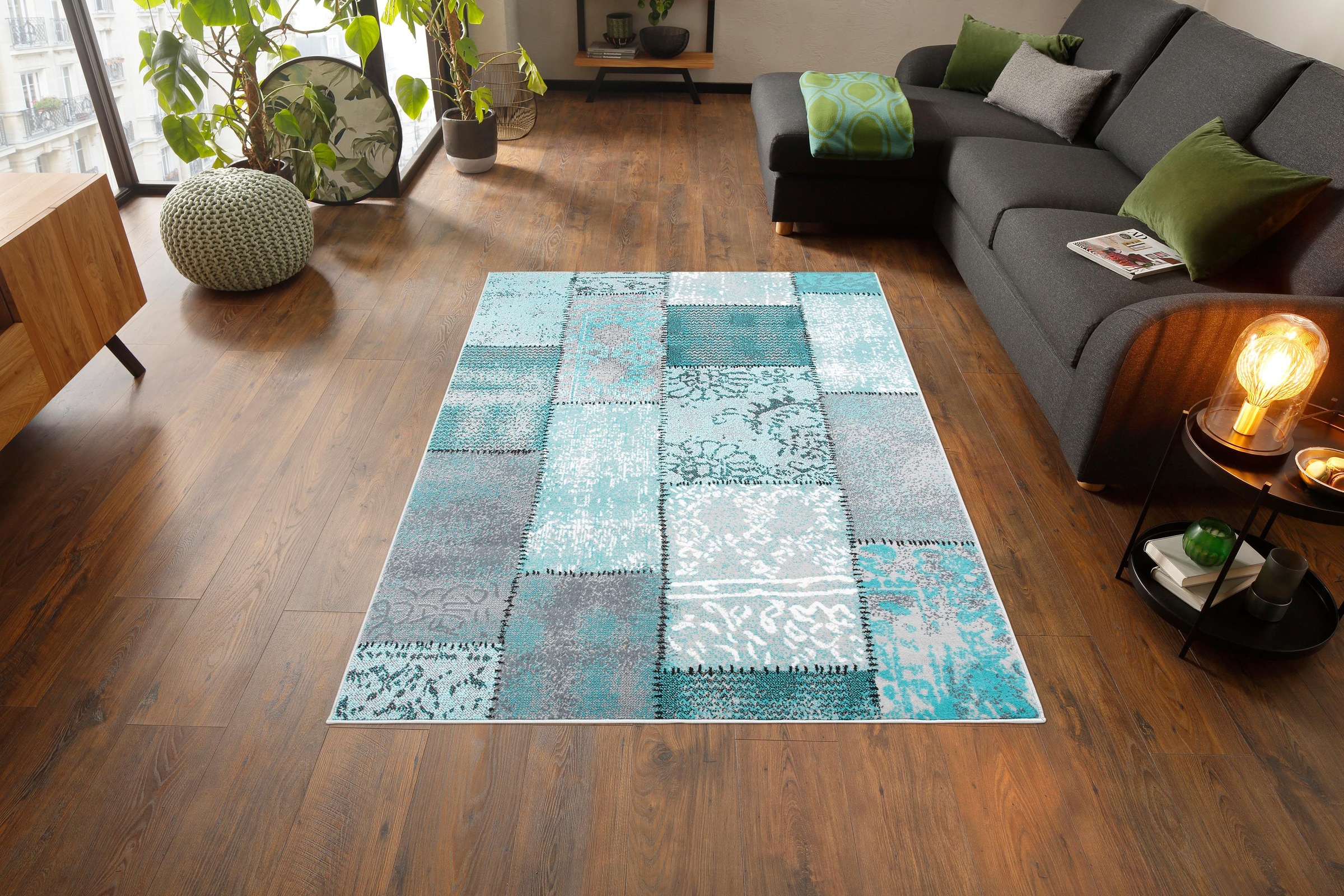 my home Teppich "Garry" rechteckig 7 mm Höhe Vintage, Kurzflor, Patchwork-D günstig online kaufen