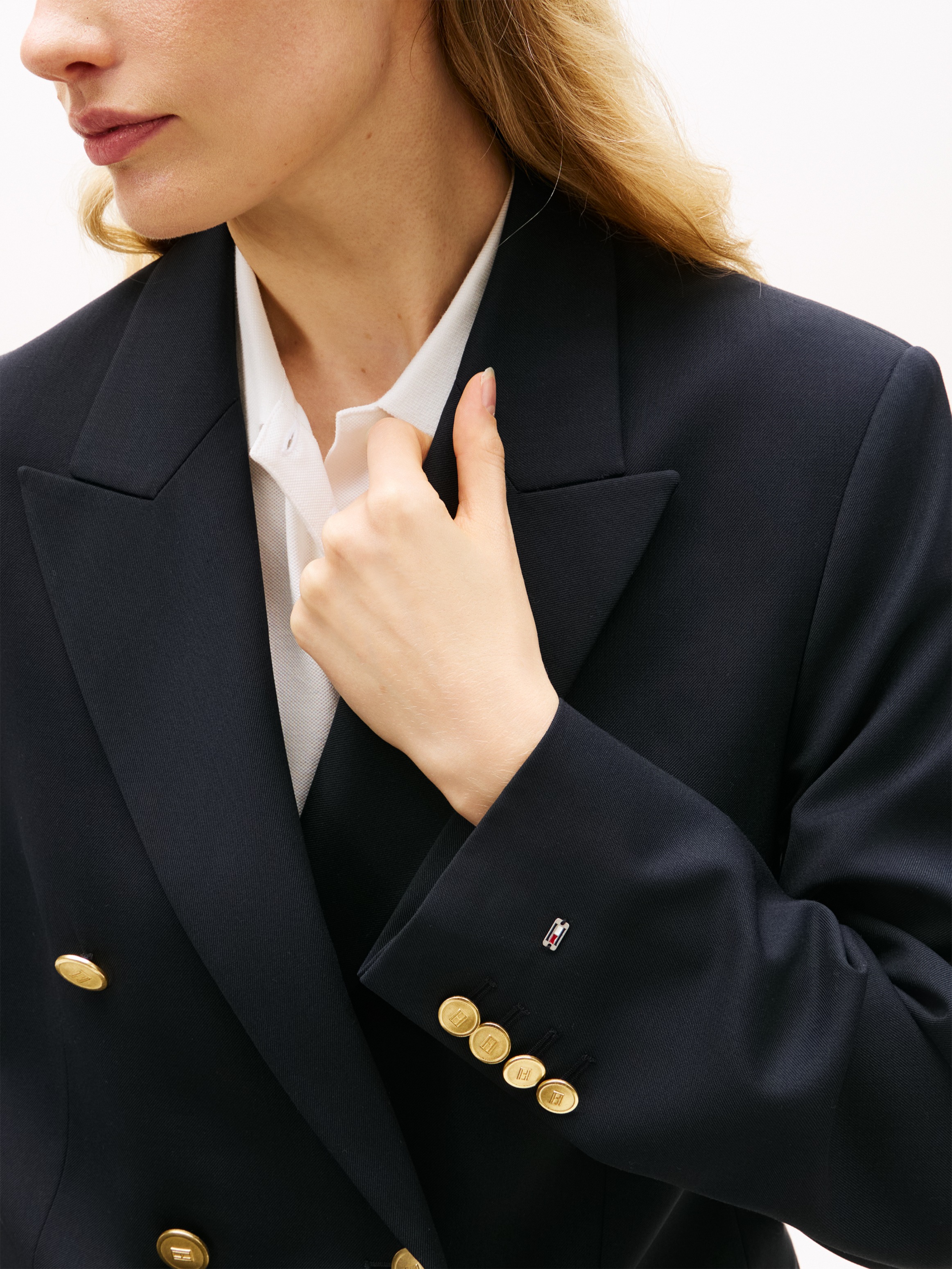 Tommy Hilfiger Kurzblazer "TIMELESS WOOL DB BLAZER" mit doppelreihiger Knop günstig online kaufen