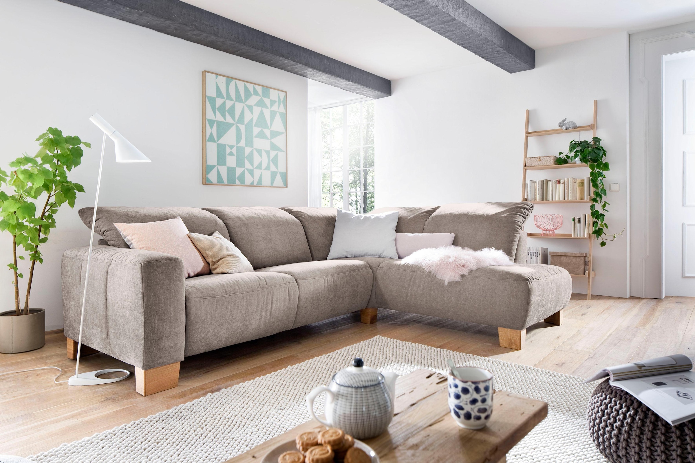 Home affaire Ecksofa "Hörnum bequemes Wohlfühlsofa, Federkern, Breite 281cm günstig online kaufen