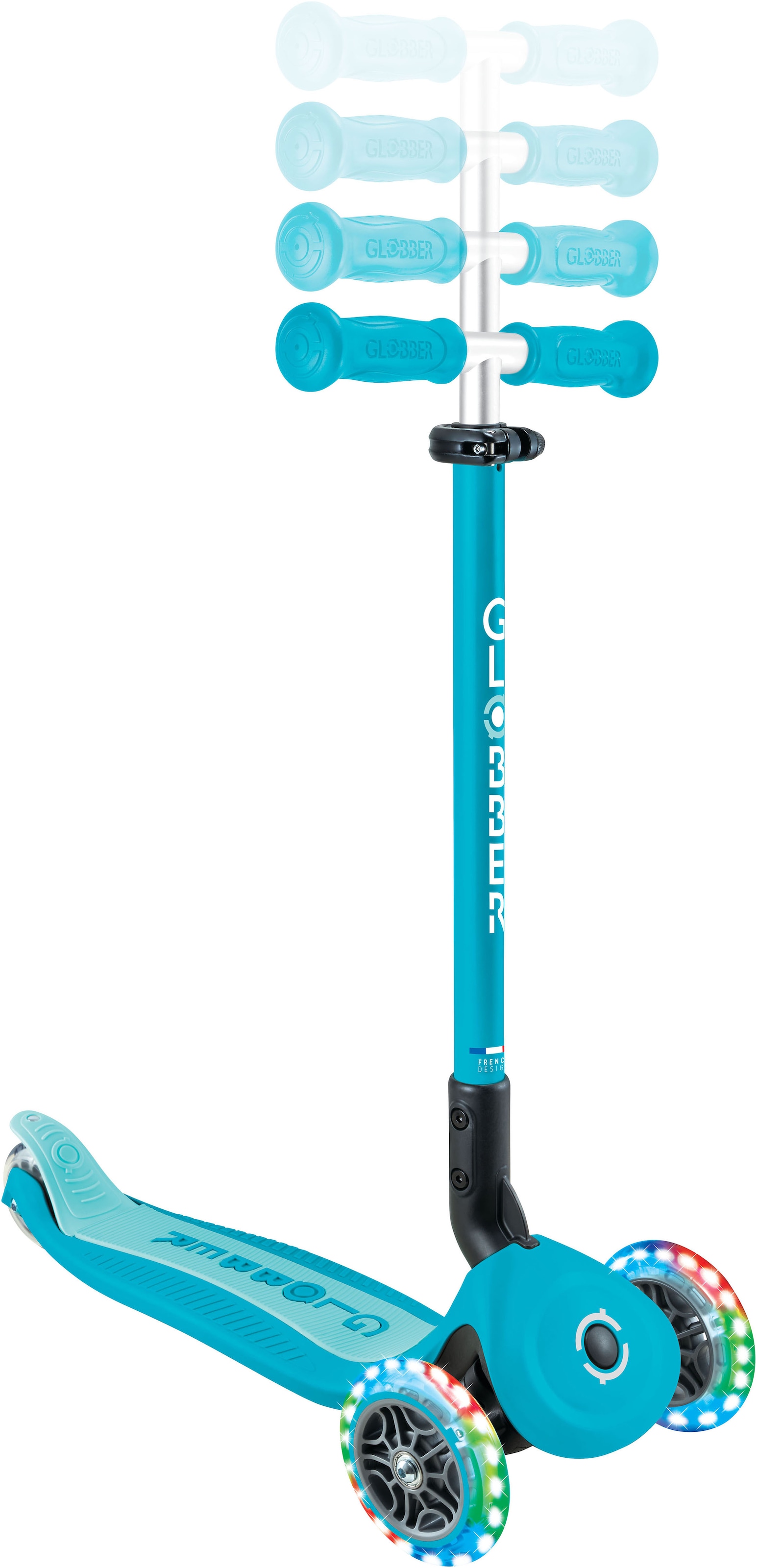 Globber Tretroller »GO-UP ACTIVE LIGHTS 360, mit Leuchtrollen«