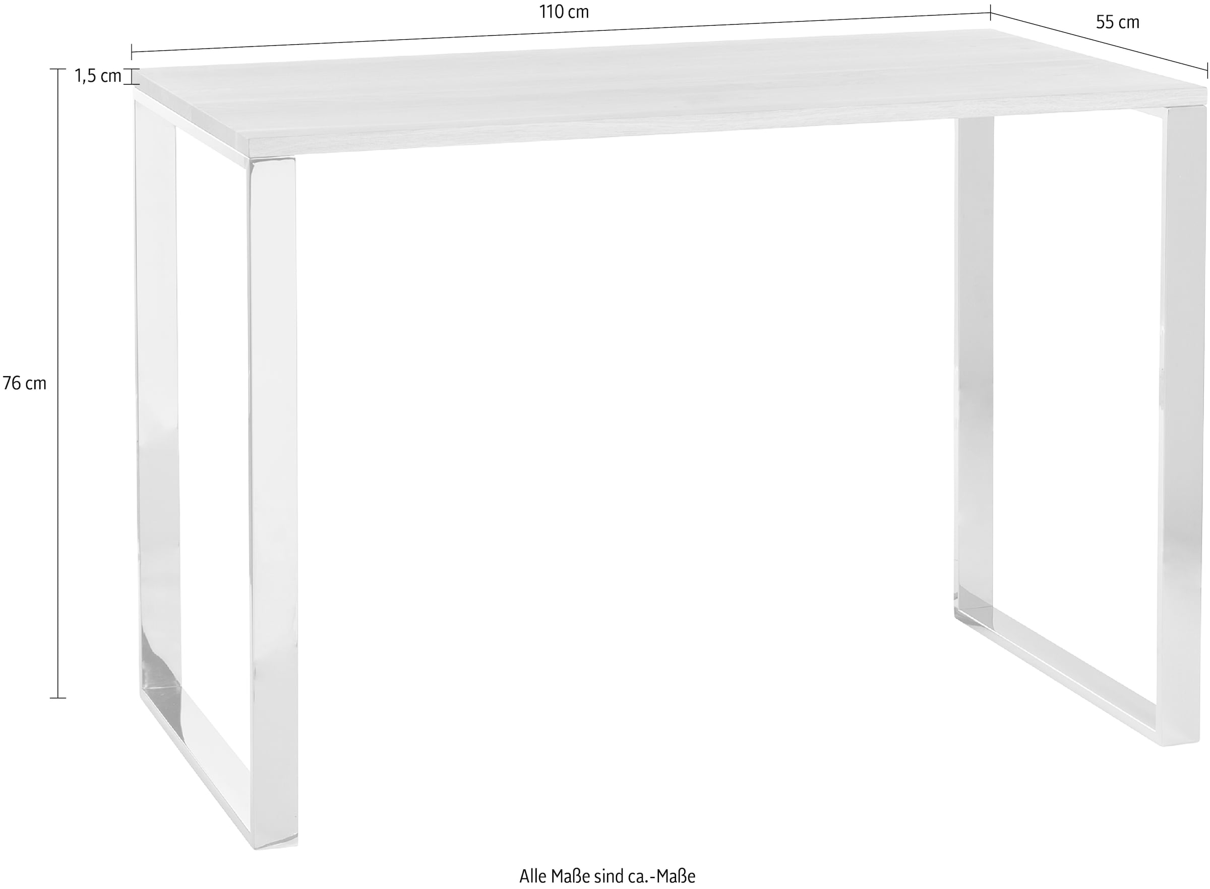 Fink Konsolentisch, massive Tischplatte, besondere Tiefe 55 cm