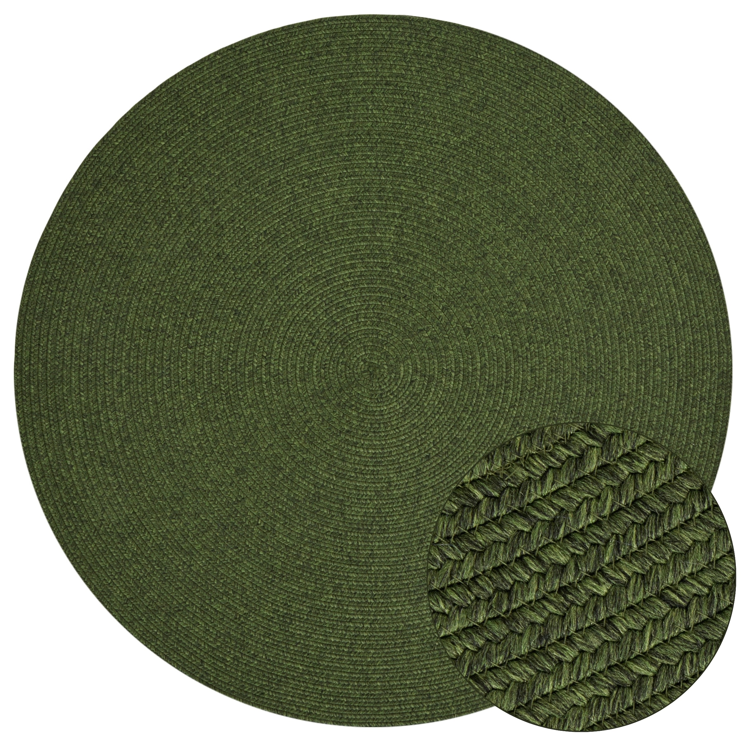 NORTHRUGS Teppich »Trenzado«, rund, 10 mm Höhe, In- & Outdoor, Handmade-Look, Gewebt, Wetterfest, Balkon, Wohnzimmer