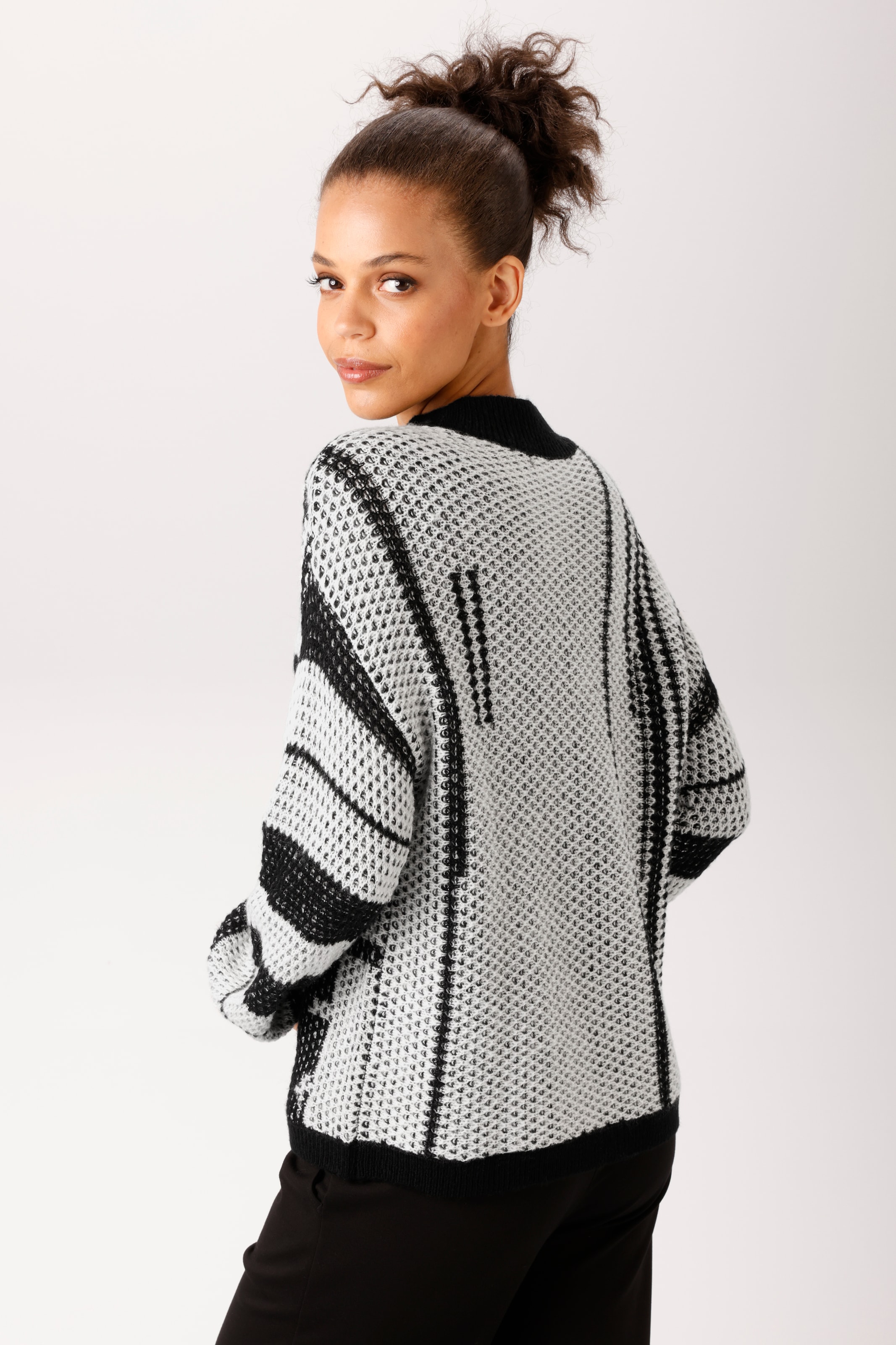 Aniston CASUAL Strickpullover im attraktiven Patch-Dessin und Mustermix - NEUE KOLLEKTION