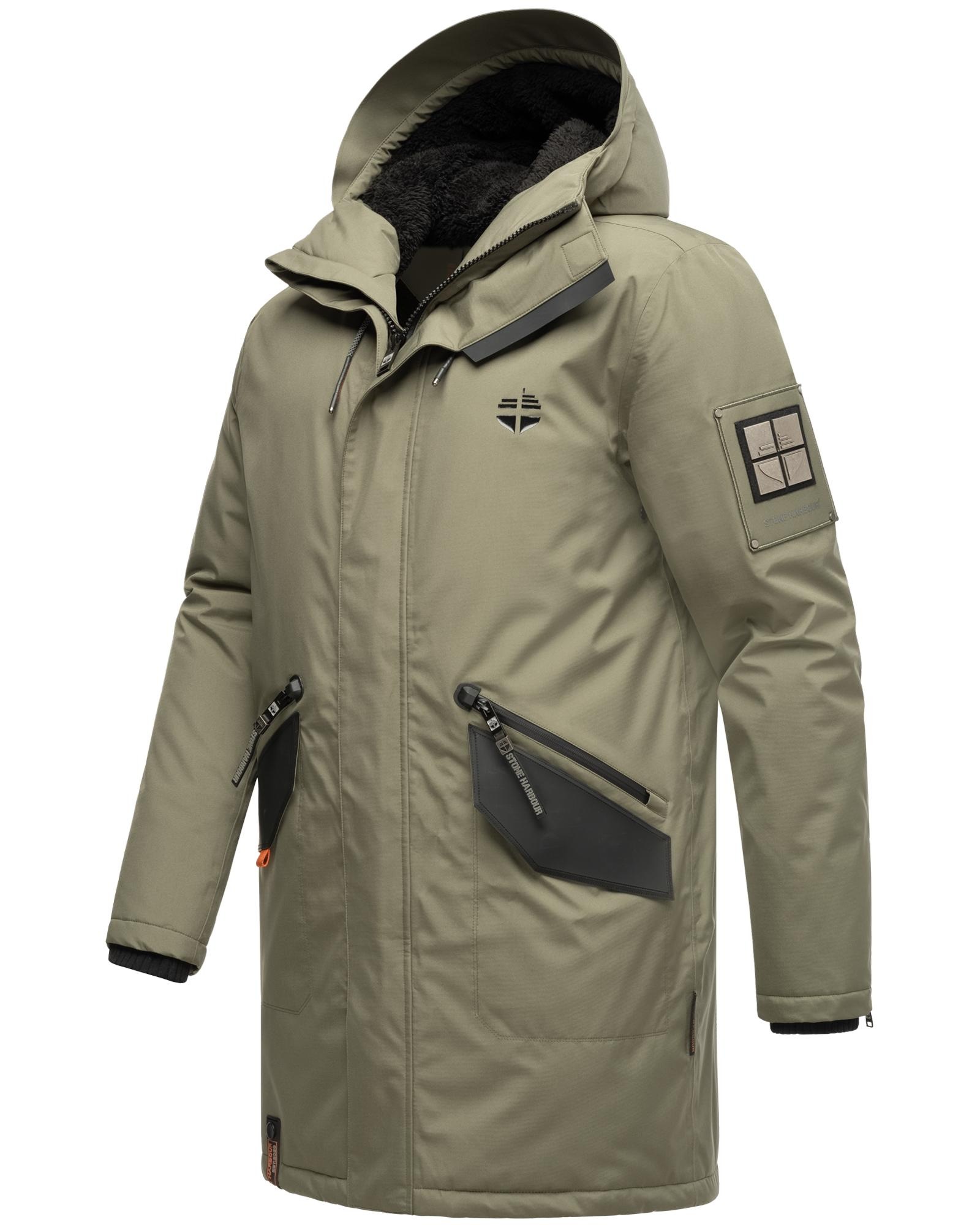 Stone Harbour Wintermantel »Ragaan«, modischer Herren Winterparka mit Teddyfell Futter