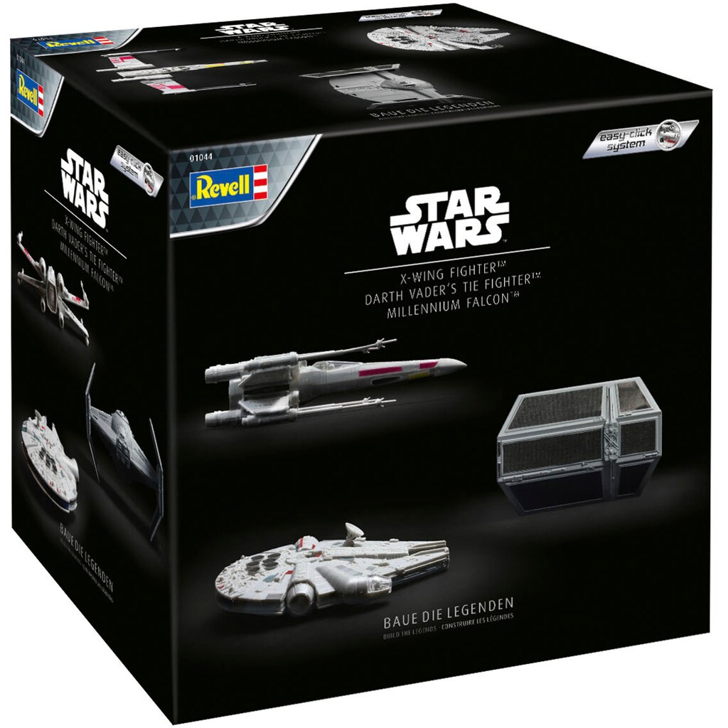 Revell® Modellbausatz »3 Star Wars Modellen (Millennium Falcon, X-Wing Fighter, TIE Fighter)«