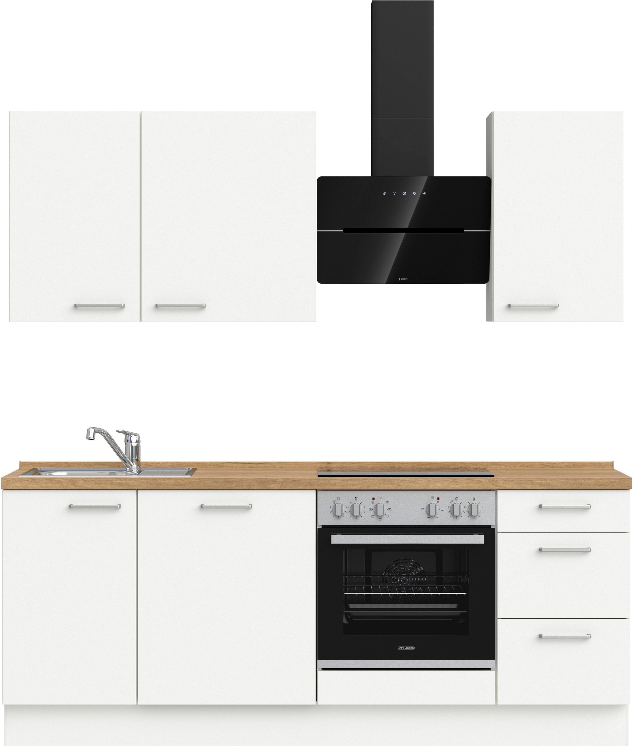 nobilia® Küchenzeile »"Touch II"«, vormontiert, Ausrichtung wählbar, Breite 210 cm, wahlw. mit E-Geräten