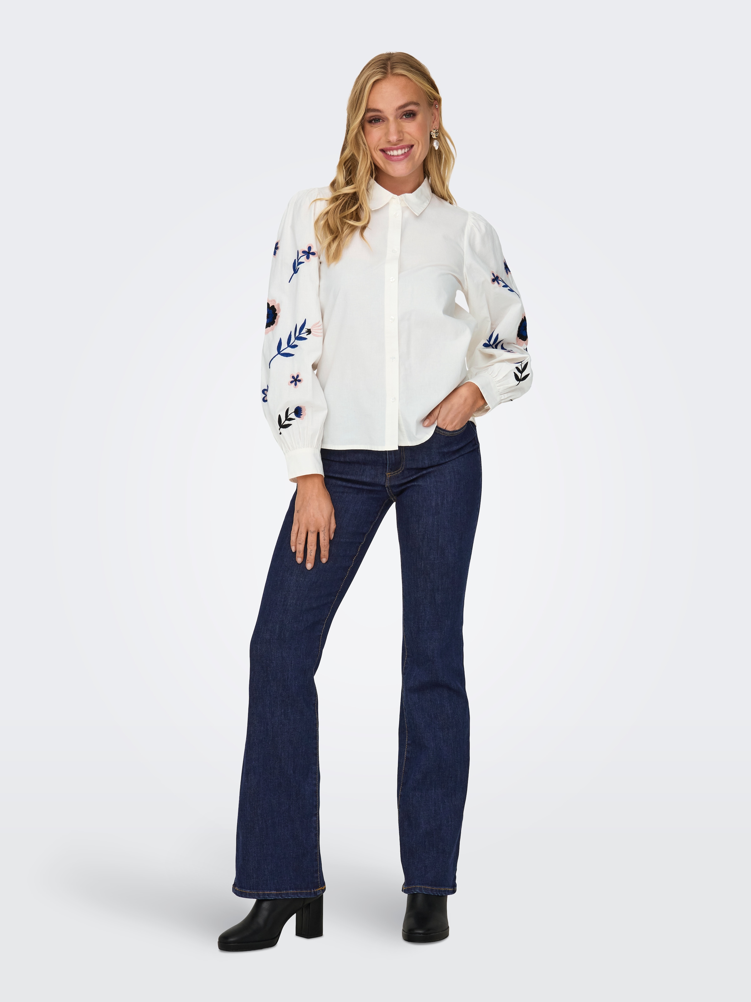 ONLY Bootcut-Jeans »ONLWAUW LIFE HW FLARED RINSE DNM« mit Stretch