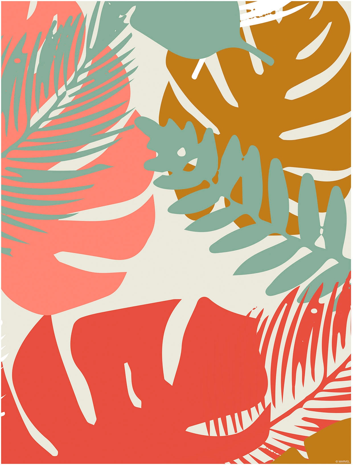 Komar Bild "Winter Tropics Black Panther Plants" Tiere 1 Stk. tlg. Wandbild günstig online kaufen