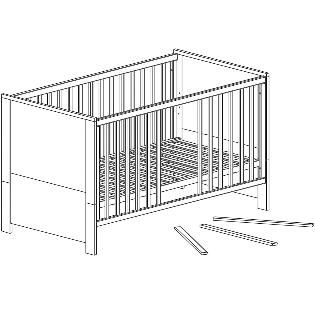 roba® Babyzimmer-Komplettset »Olaf«, (Set, 3 St., Kinderbett, Wickelkommode, Kleiderschrank)