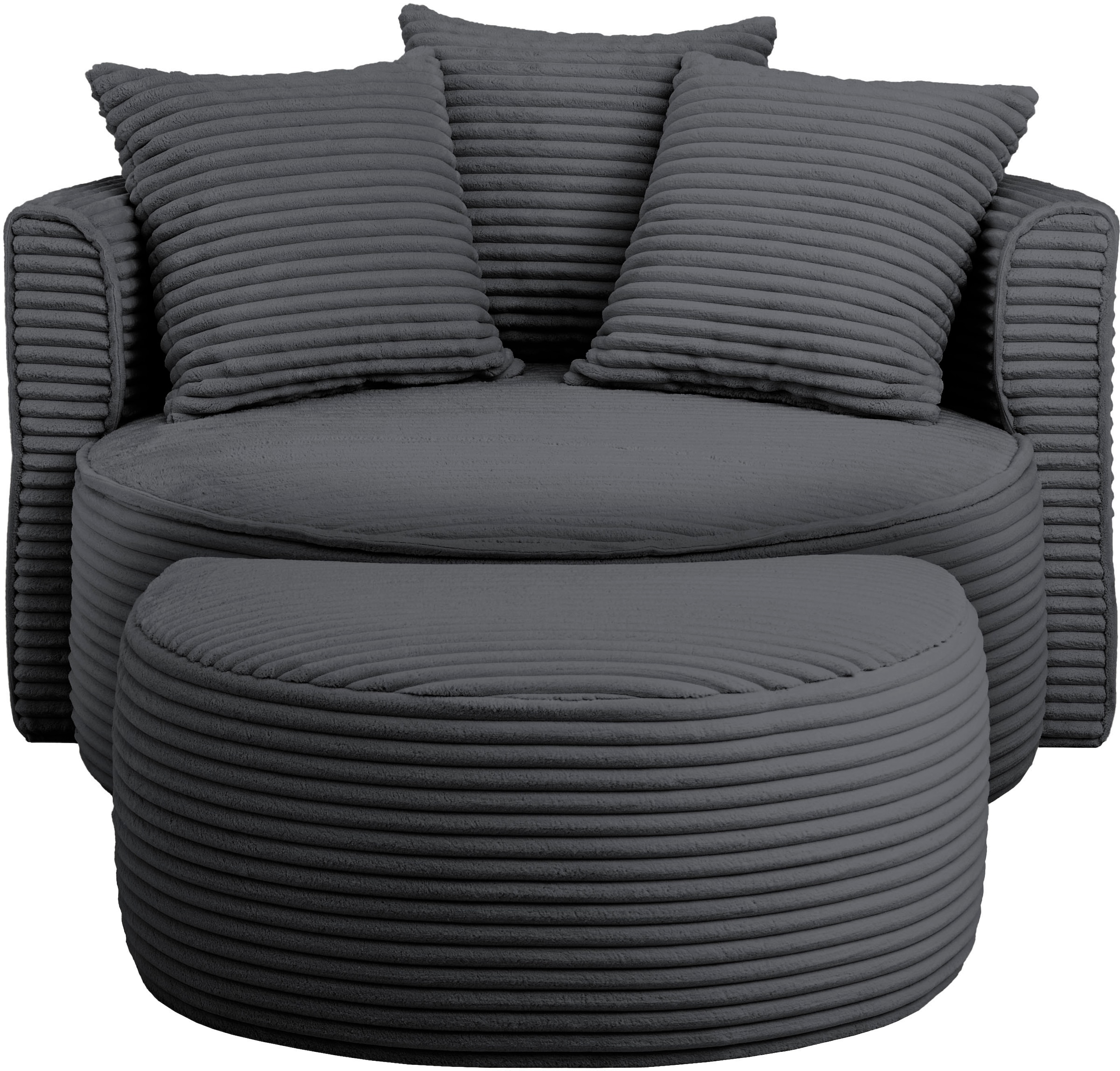 XXL-Sessel »Isalie, Rundsessel mit Hocker, Lesesessel, Loveseat, Big-Sessel«, (Set),...