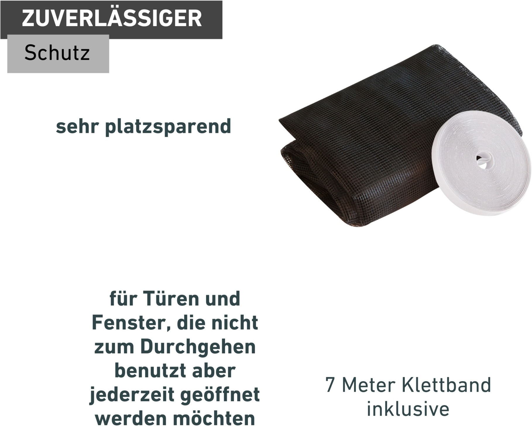 Windhager Fliegengitter-Gewebe »Plus für bodentiefe Fenster, Balkon- und Terrassentüren, ohne Bohren« 1 Stk. tlg. Insektenschutzgitter 130 x 220 cm, erhältlich in anthrazit, weiß