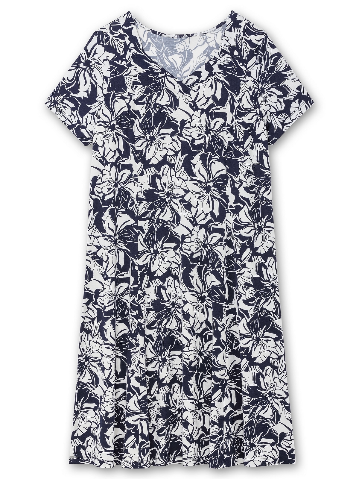 Sheego Jerseykleid »Große Größen«, in A-Linie, mit Blumenprint