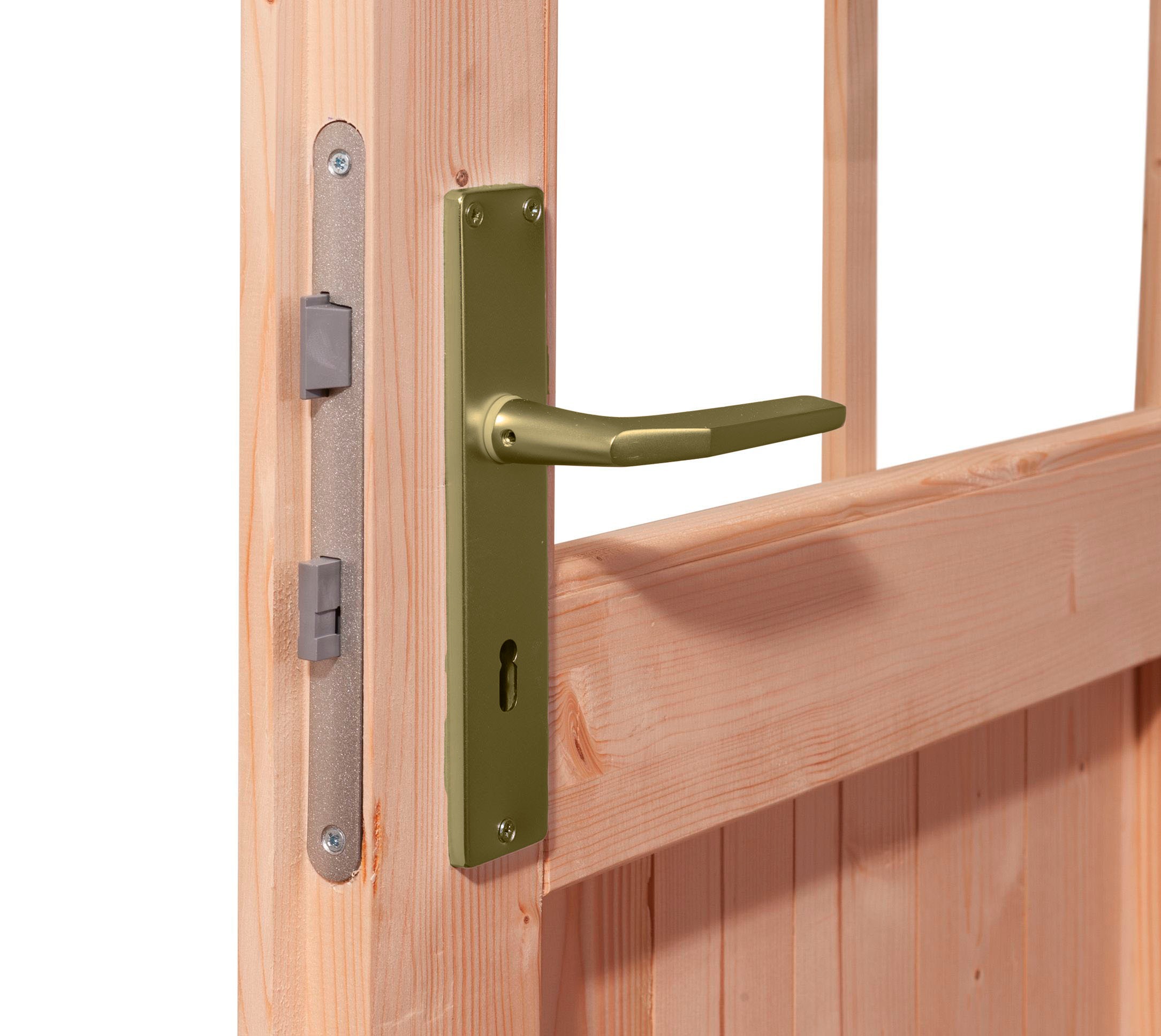 KONIFERA Gartenhaus »Trittau 5« mit Anbaudach 4,4m Rückwand, naturbelassen