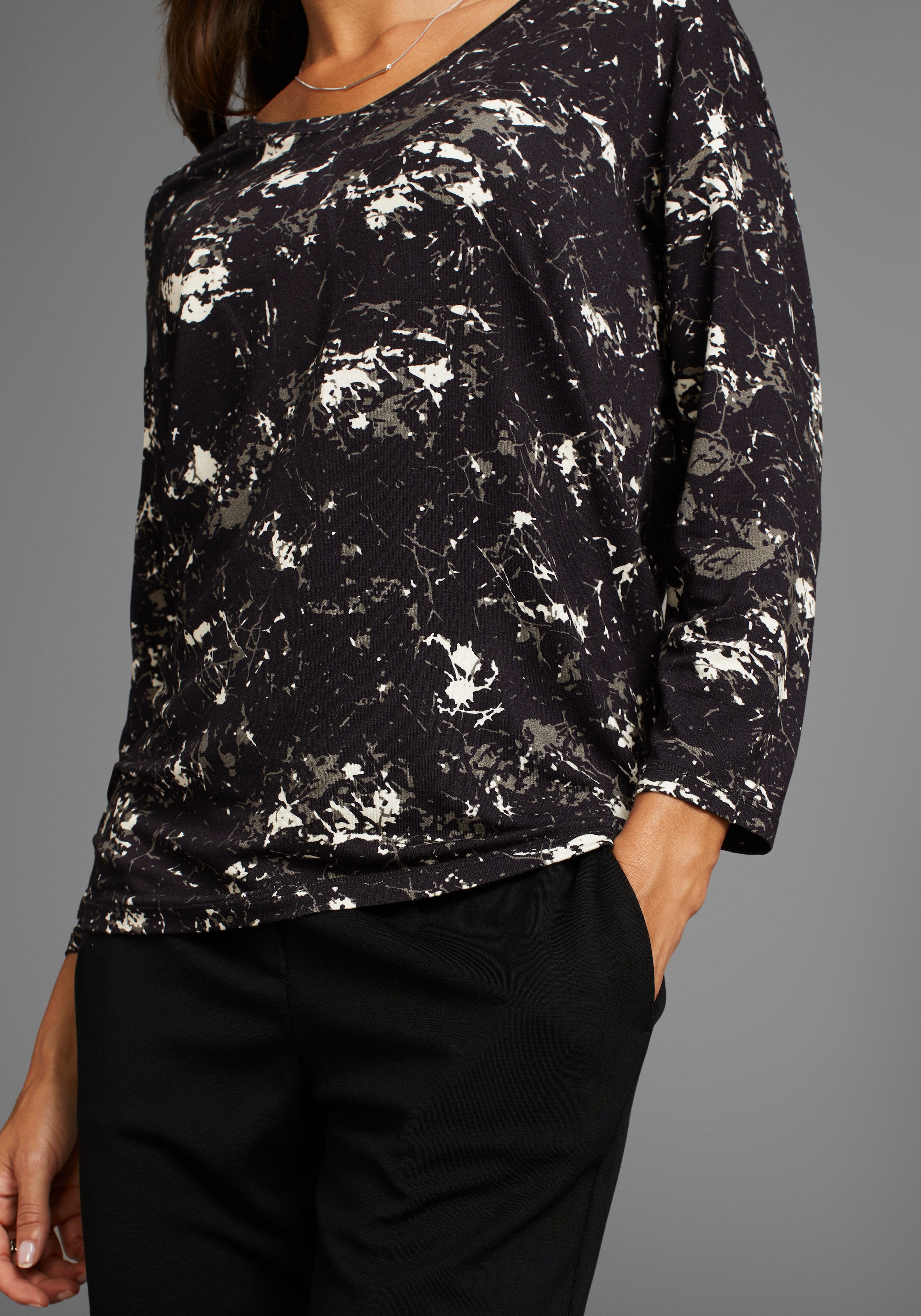 Laura Scott 3/4-Arm-Shirt lässige Passform und elegante Printvarianten günstig online kaufen