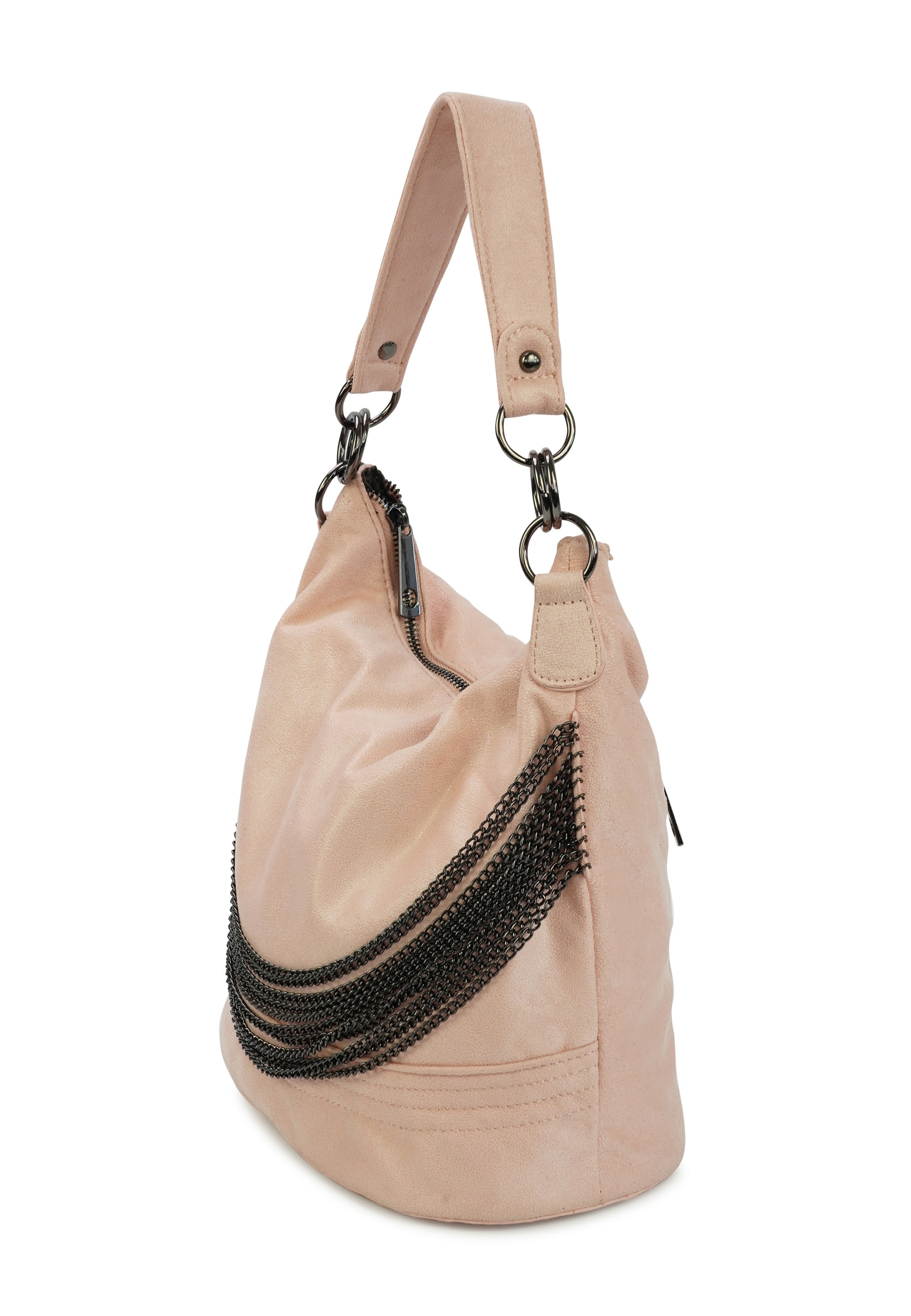 Harpa Schultertasche »Cher« aus changierendem Material, mit Ketten-Verzierung