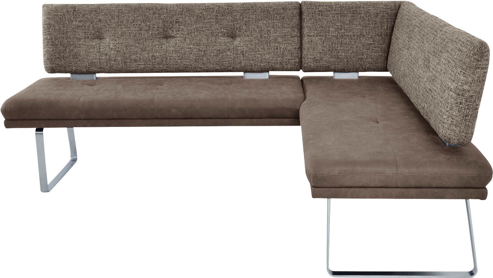 K+W Komfort & Wohnen Eckbank "Giacomo II" Flachstahlkufe in edelstahlfarbig günstig online kaufen