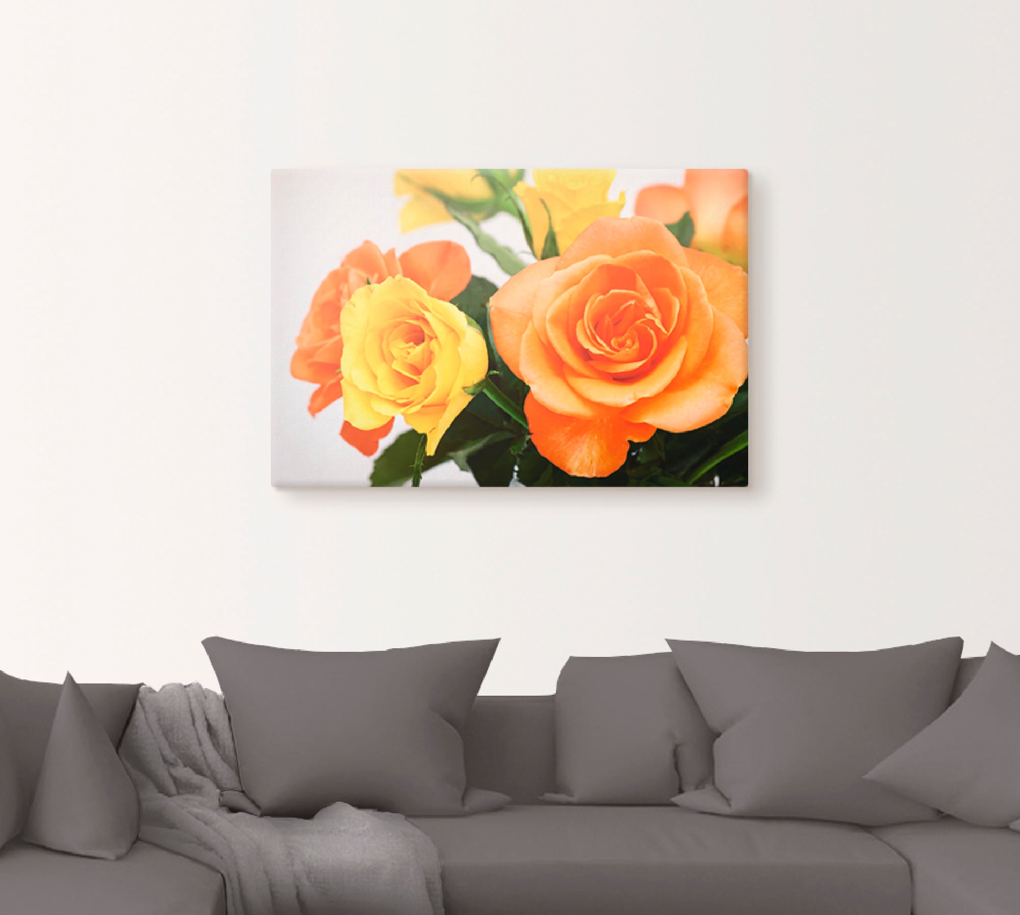 Artland Leinwandbild »Rosenstrauß«, Blumen, (1 St.), auf Keilrahmen gespannt
