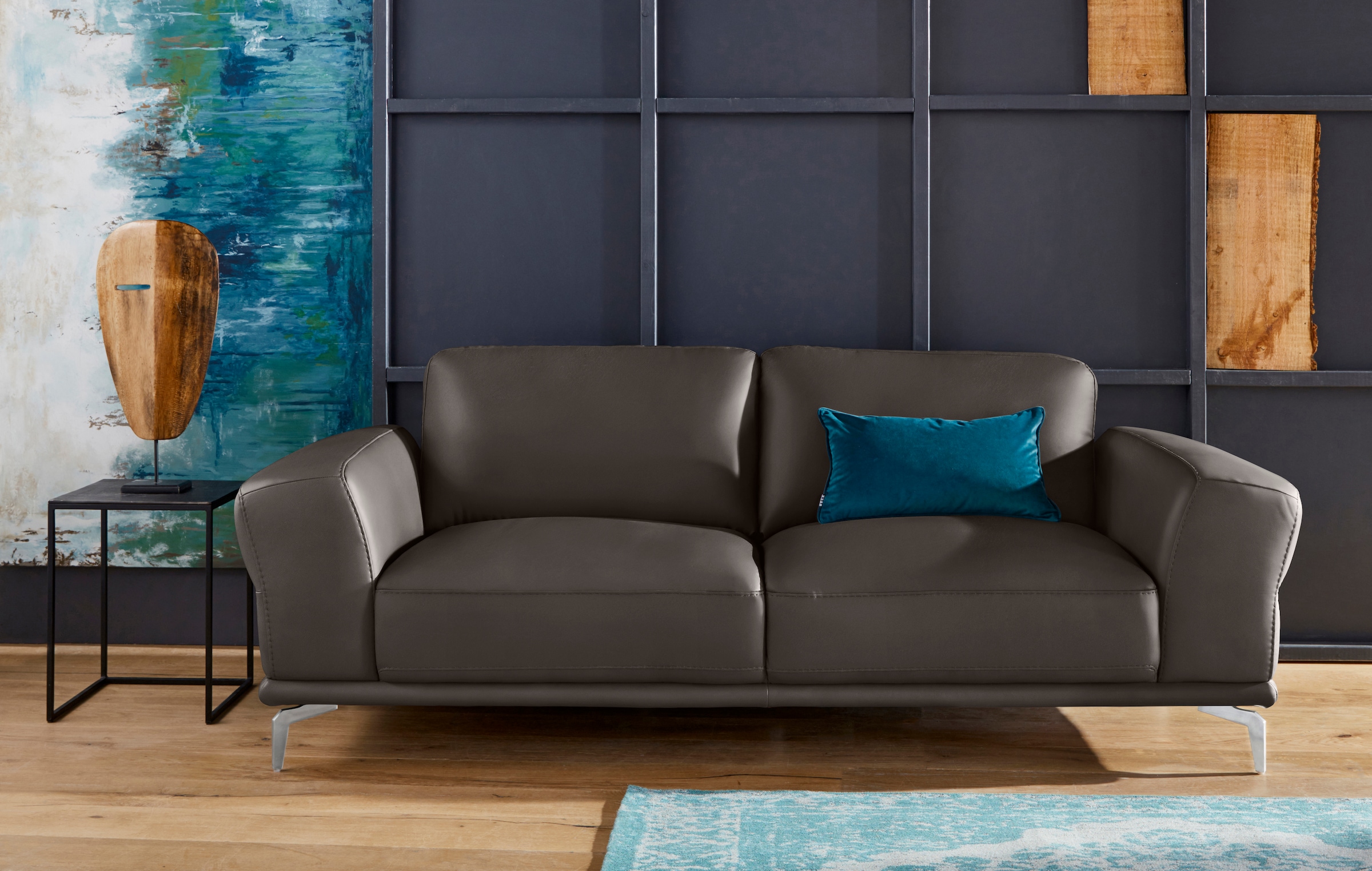 W.SCHILLIG 2,5-Sitzer "montanaa Designsofa mit erstklassigem Sitzkomfort, Ferderkern" mit Metallfüßen in Chrom glänzend, Breite 212 cm
