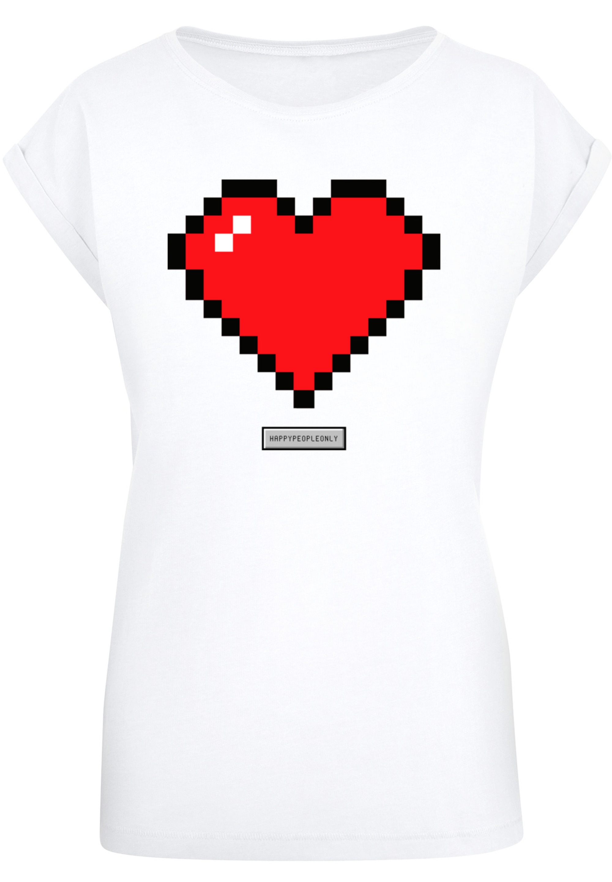 F4NT4STIC T-Shirt »Pixel Herz Good Vibes Happy People« Print