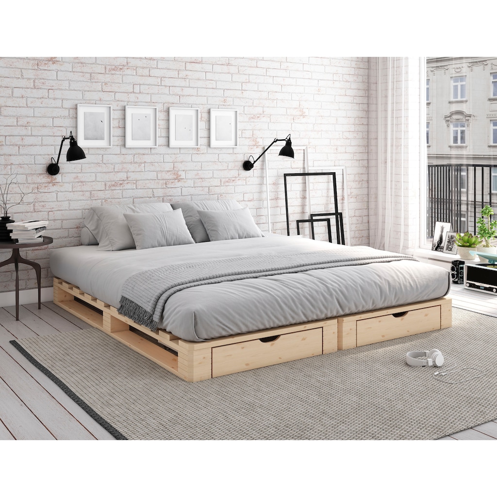 Home affaire Palettenbett »"ALASCO " BESTSELLER! Mit Schublade«