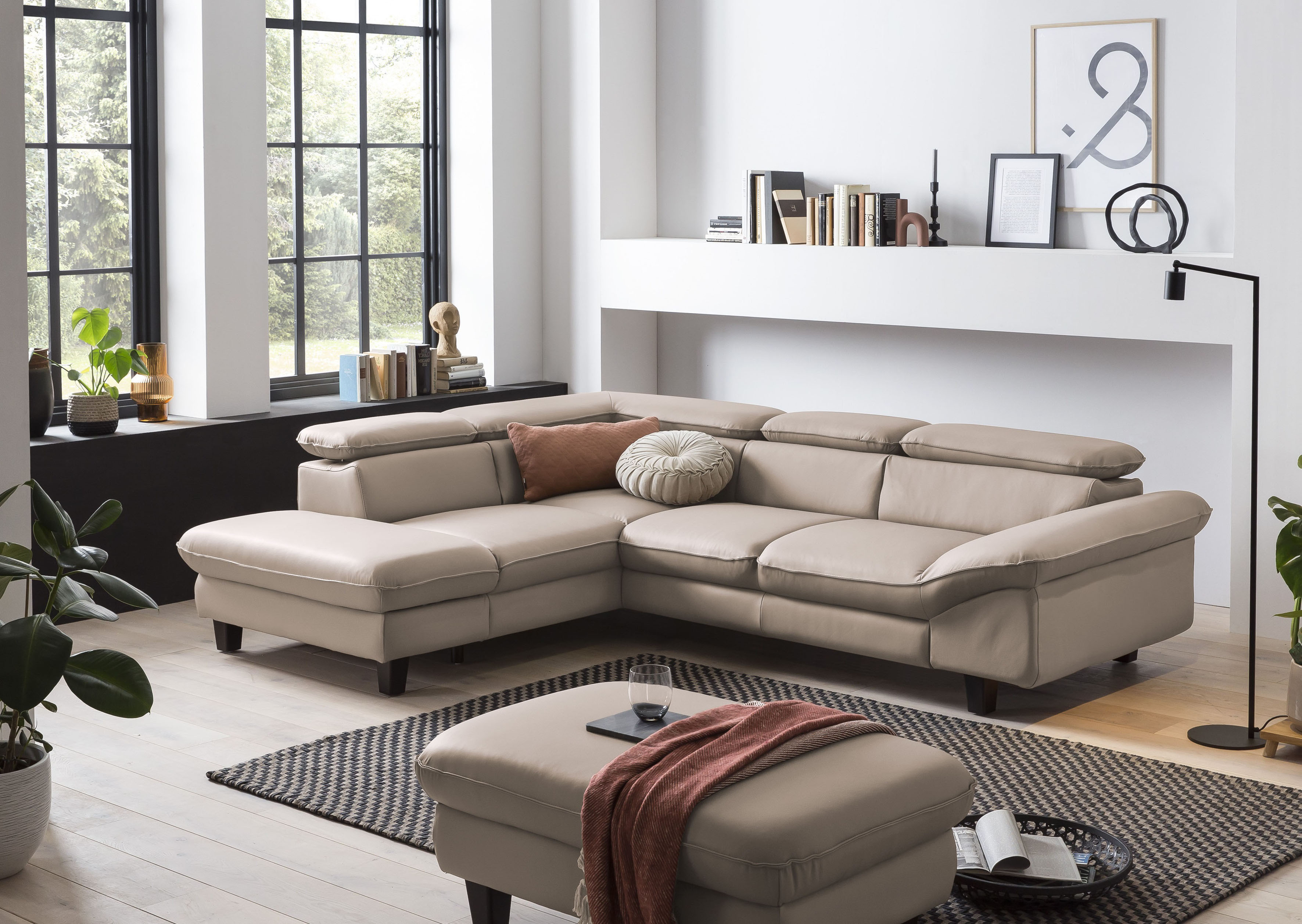 OTTO home Ecksofa "Pilot L-Form" mit Kopfteilverstellung, wahlweise mit Schlaffunktion & Bettkasten