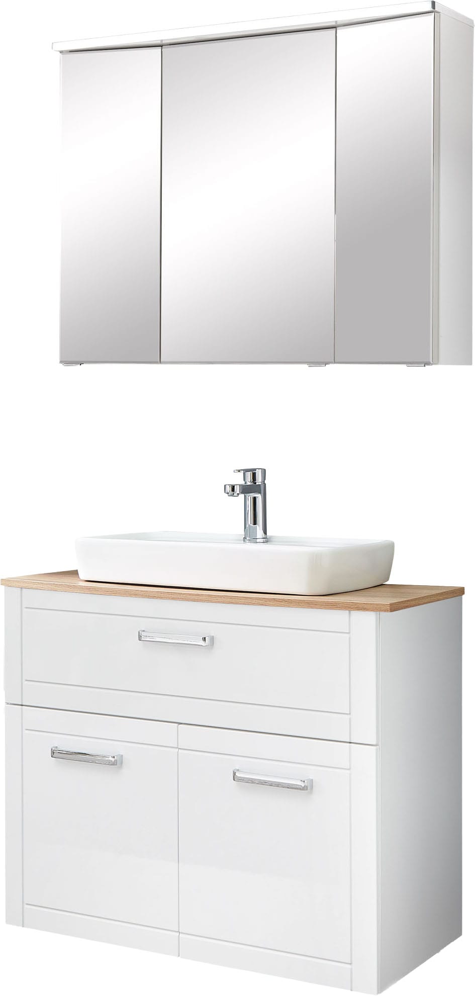 Saphir Badmöbel-Set "Serie 3007,Waschtisch mit Spiegelschrank" 4 Stk. tlg.