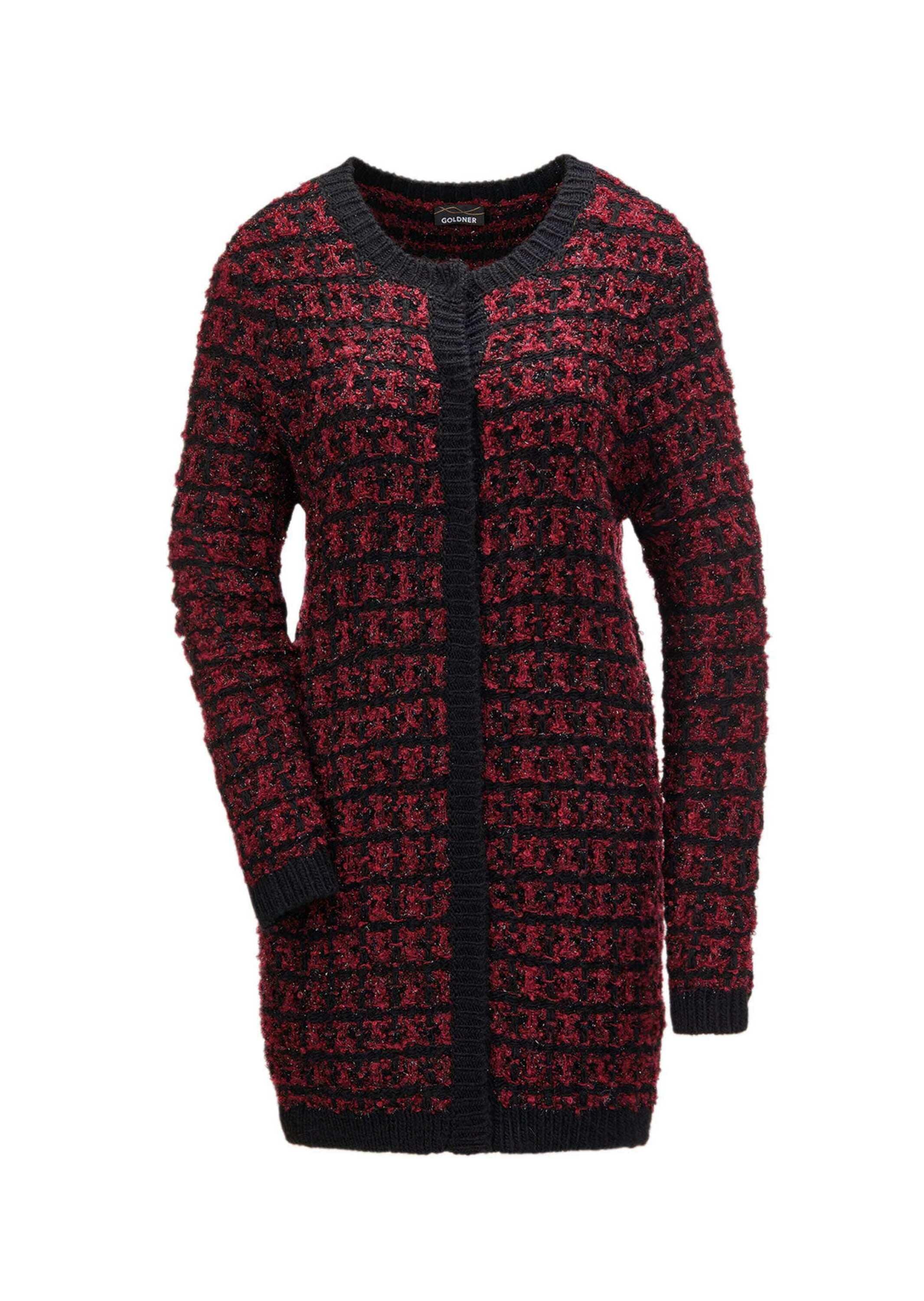 GOLDNER Strickjacke "Kurzgröße Schicker Strickcardigan mit Glanzgarnen" Mit Glanzgarnen