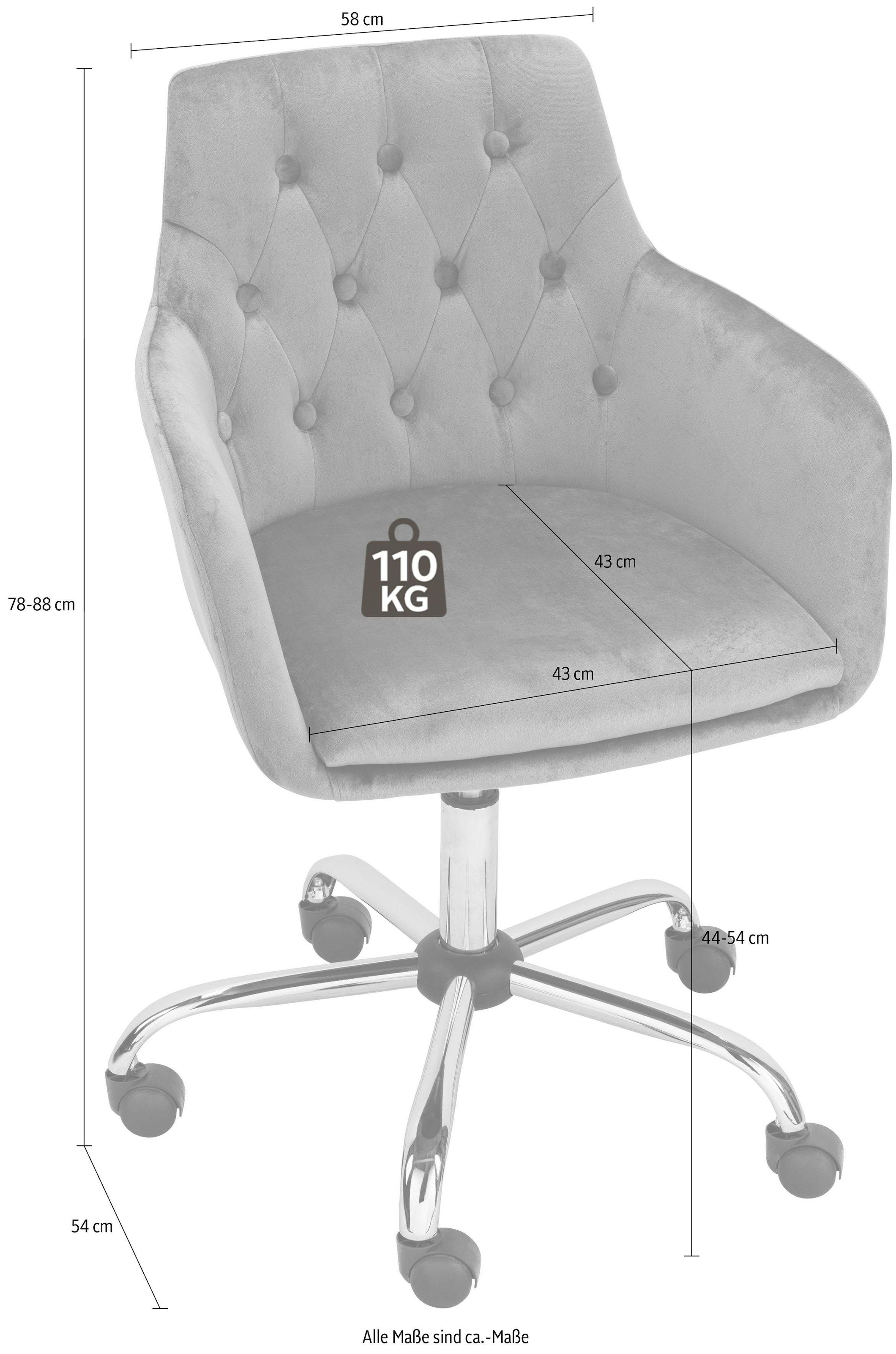 INOSIGN Bürostuhl »Perry«, Samtstoff, eleganter Samtstuhl, gepolstert